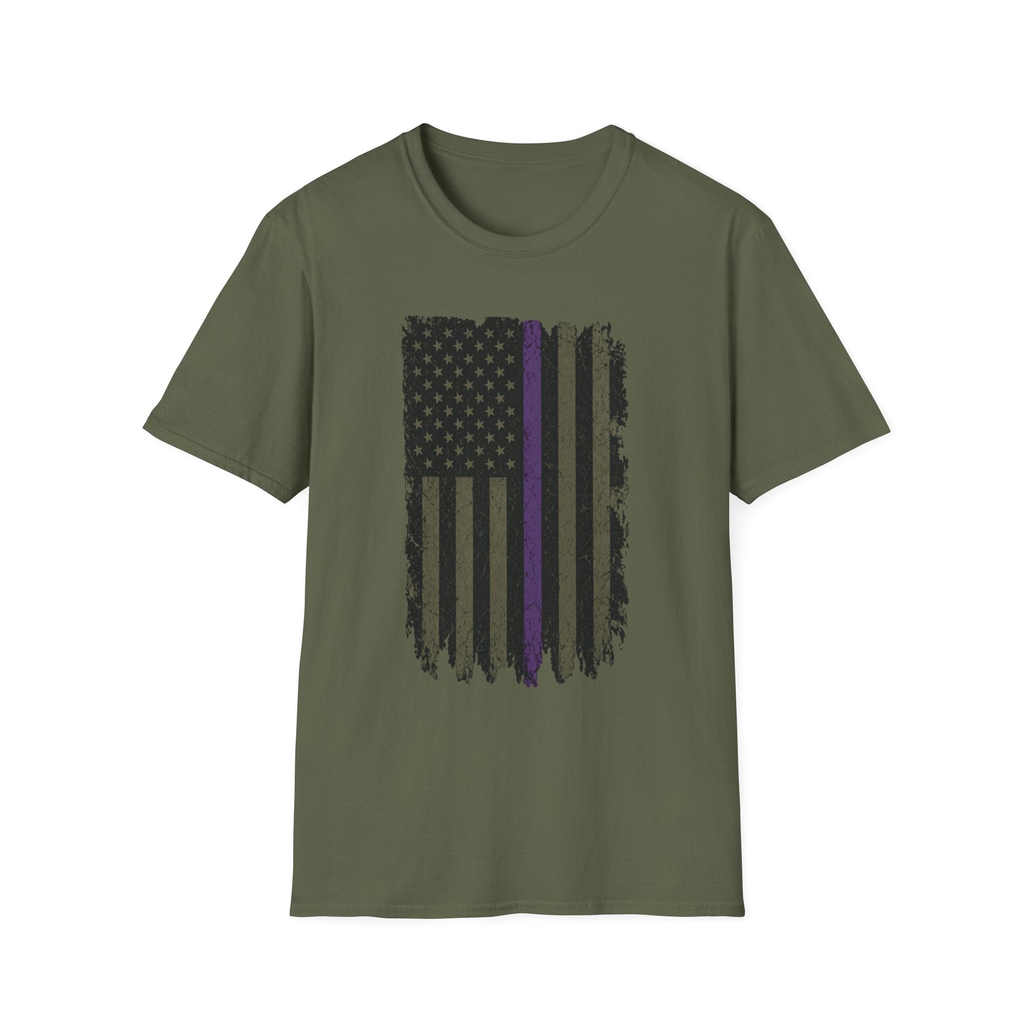 Distressed Thin Purple Line American Flag T-Shirt — Support Security Personnel Tribute Tee