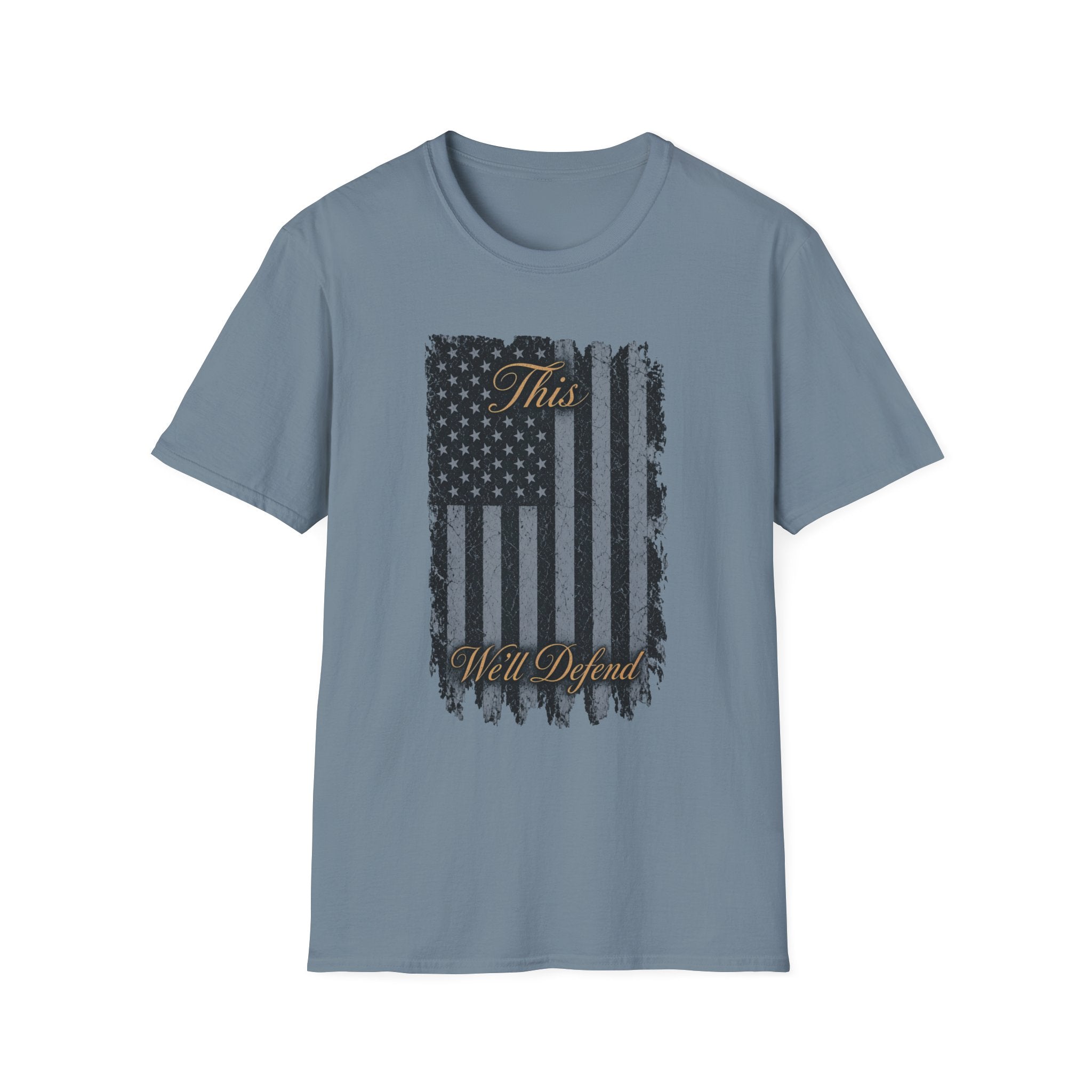 Distressed American Flag - This We'll Defend - T-Shirt — Vintage Patriotic Tee
