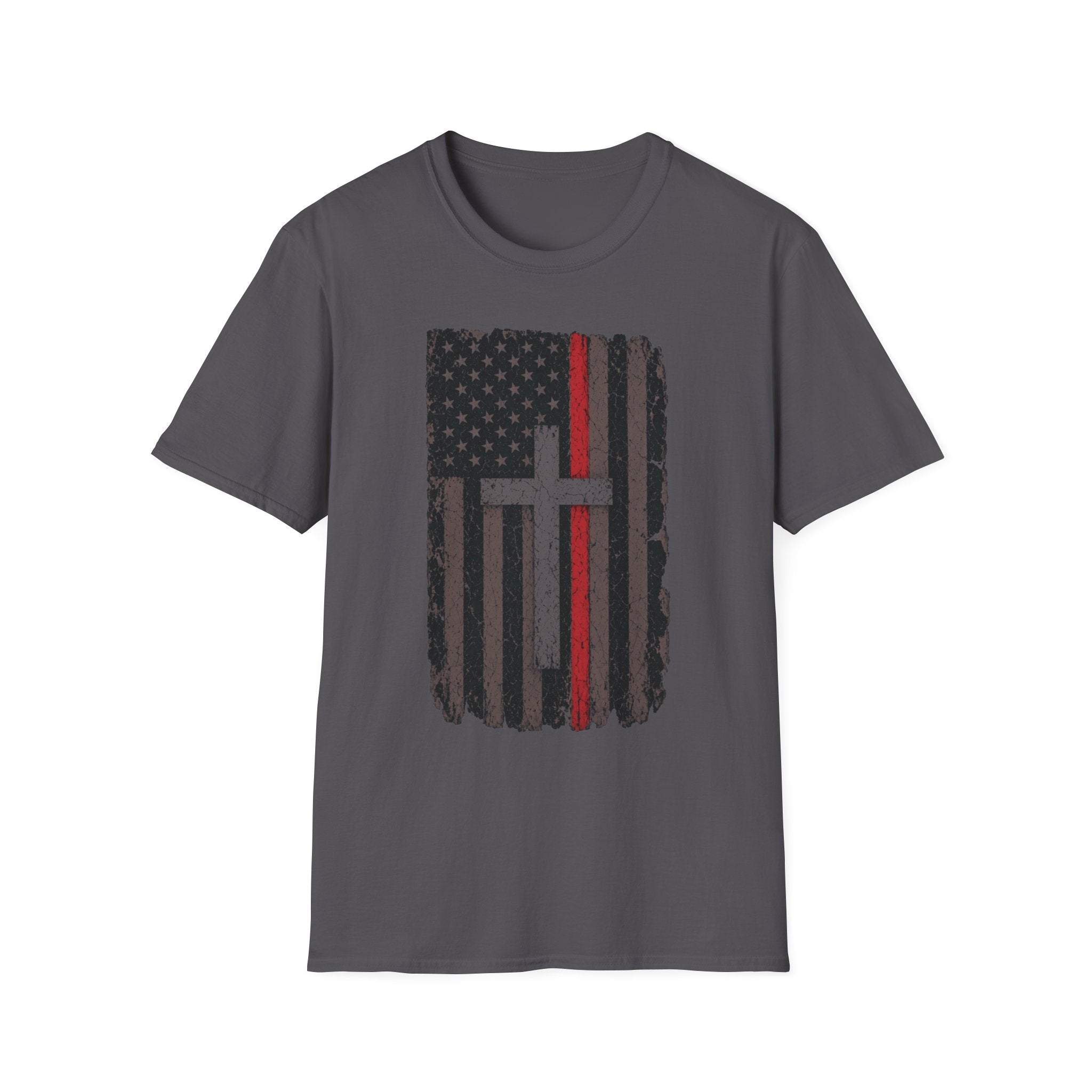 American Flag Cross T-Shirt — Thin Red Line Christian Tee