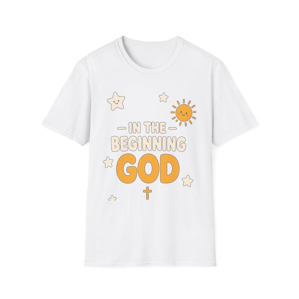 "In the Beginning God" Cute Sunny Faith Graphic