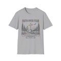 Faith Over Fear T-Shirt — Christian Cross Mountain Graphic