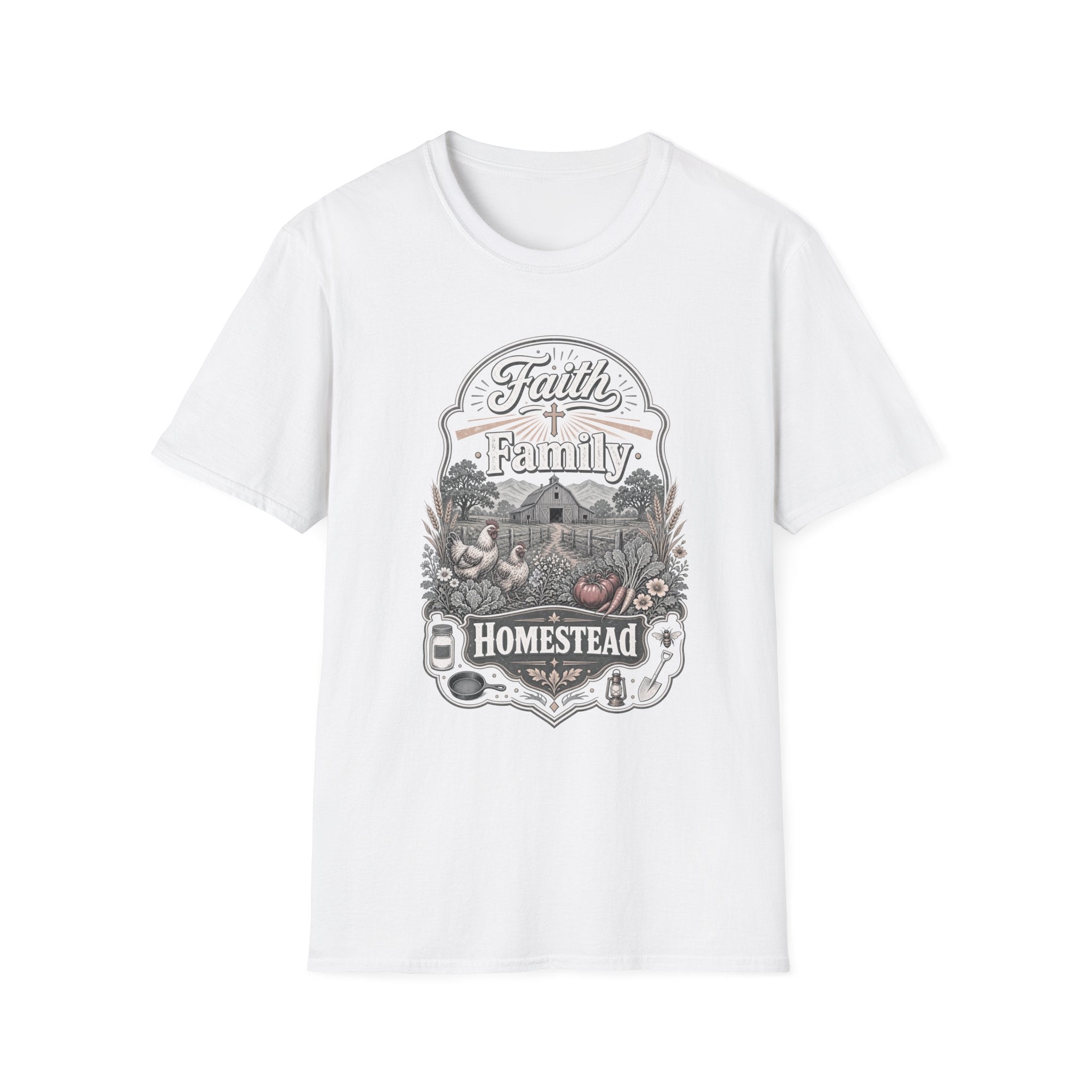 Faith & Family Homestead T-Shirt — Farmhouse Christian Tee