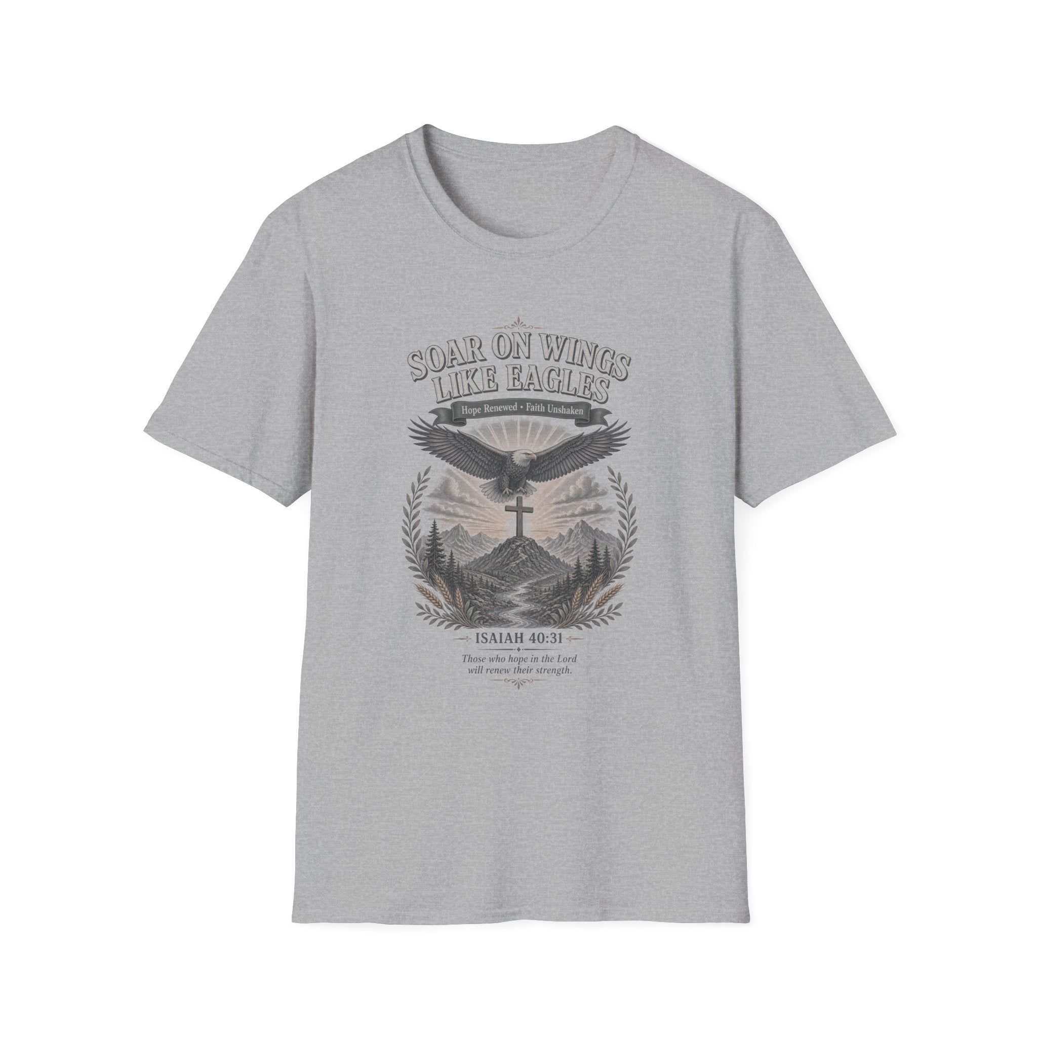 Soar On Wings Like Eagles T-Shirt — Inspirational Faith Eagle Design