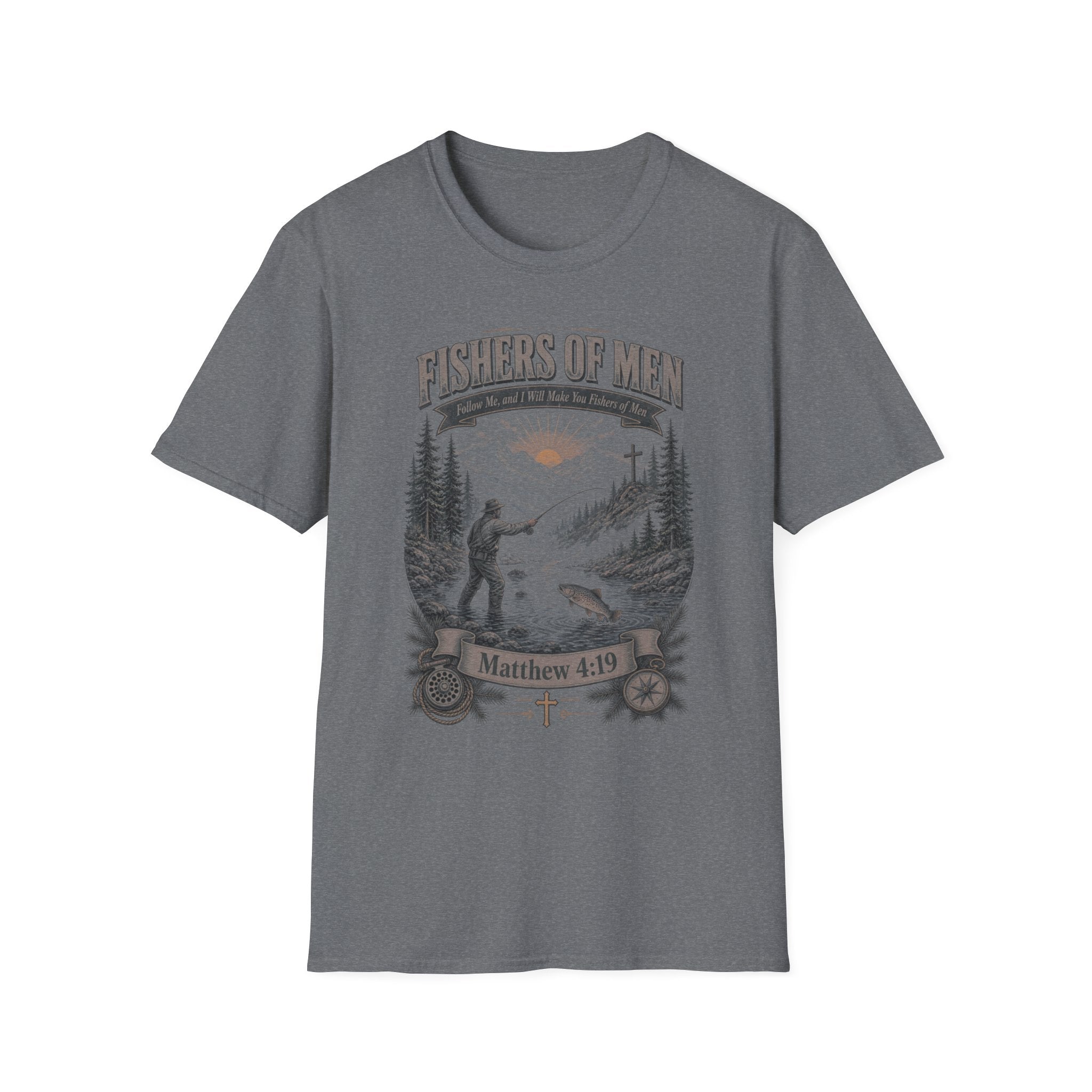 Fishers of Men T-Shirt — Matthew 4:19 Christian Fishing Tee