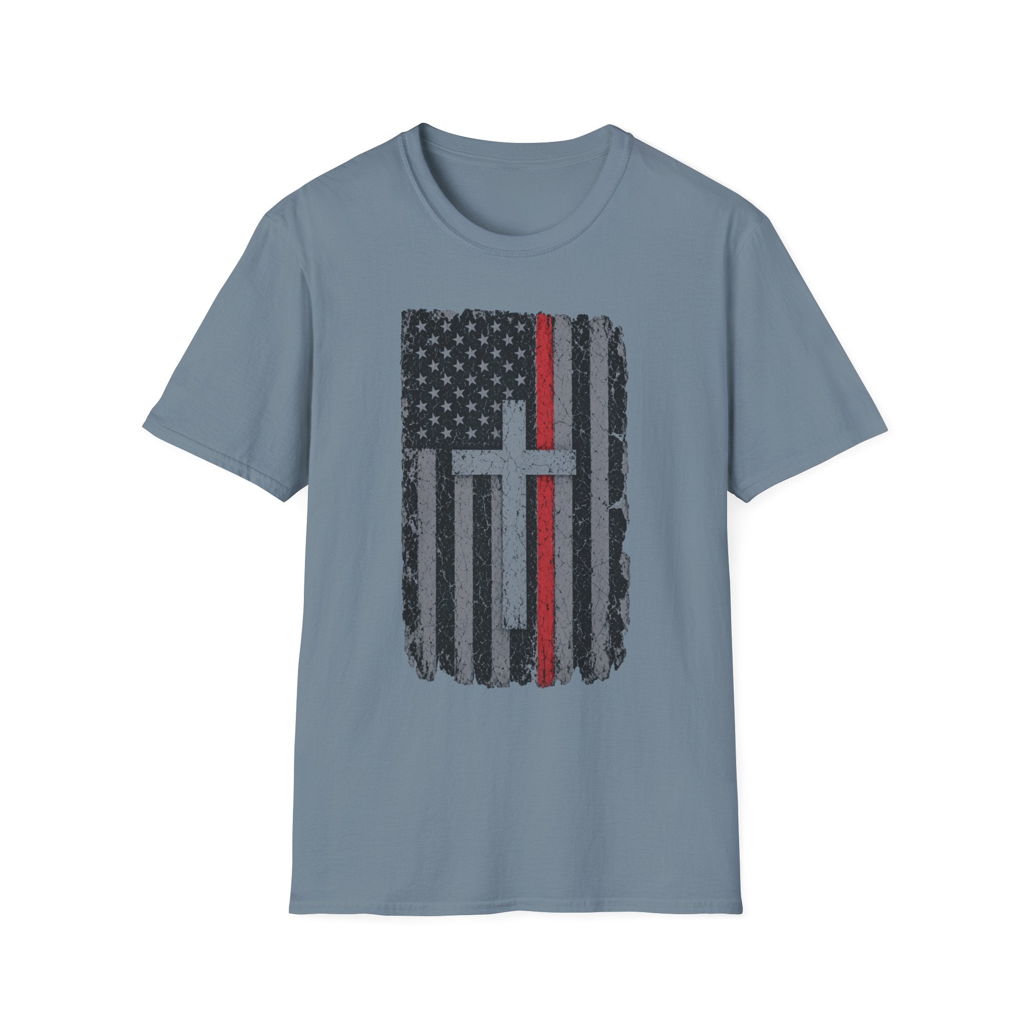 American Flag Cross T-Shirt — Thin Red Line Christian Tee