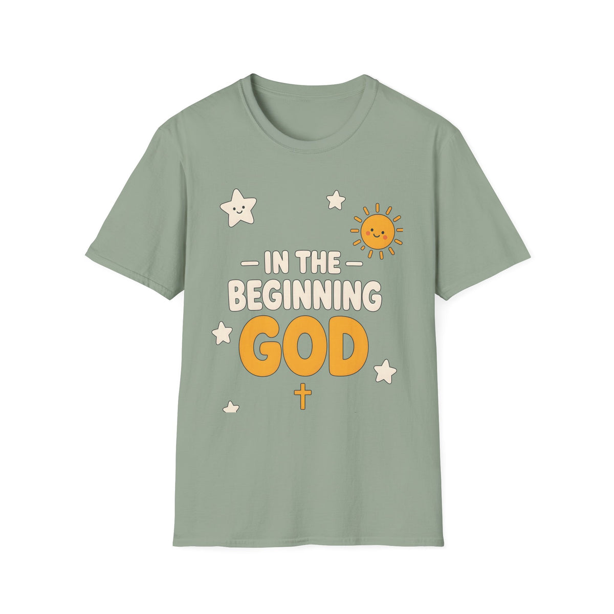 "In the Beginning God" Cute Sunny Faith Graphic
