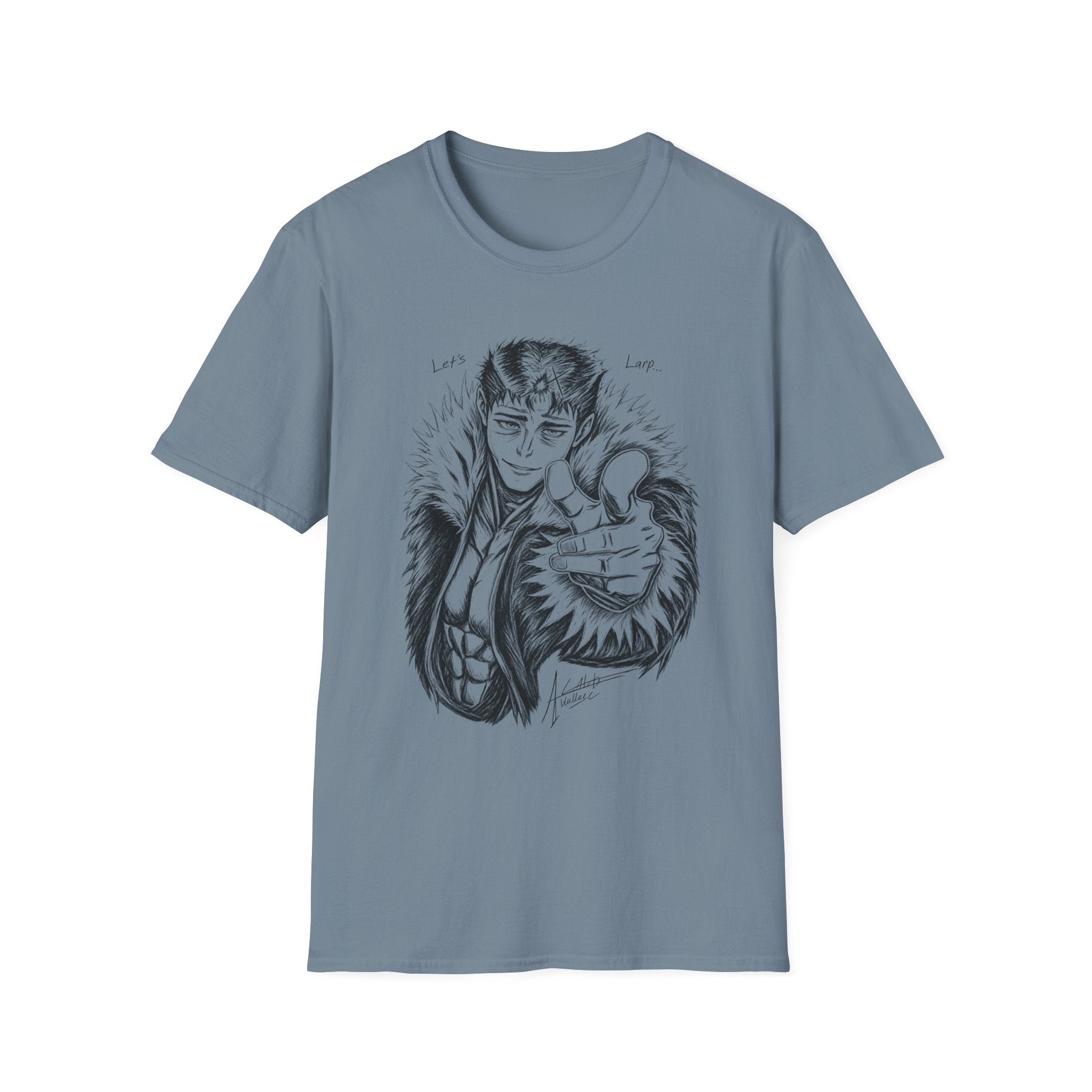'Let's Larp' Anime Character Light Color T-Shirt - Creator Art
