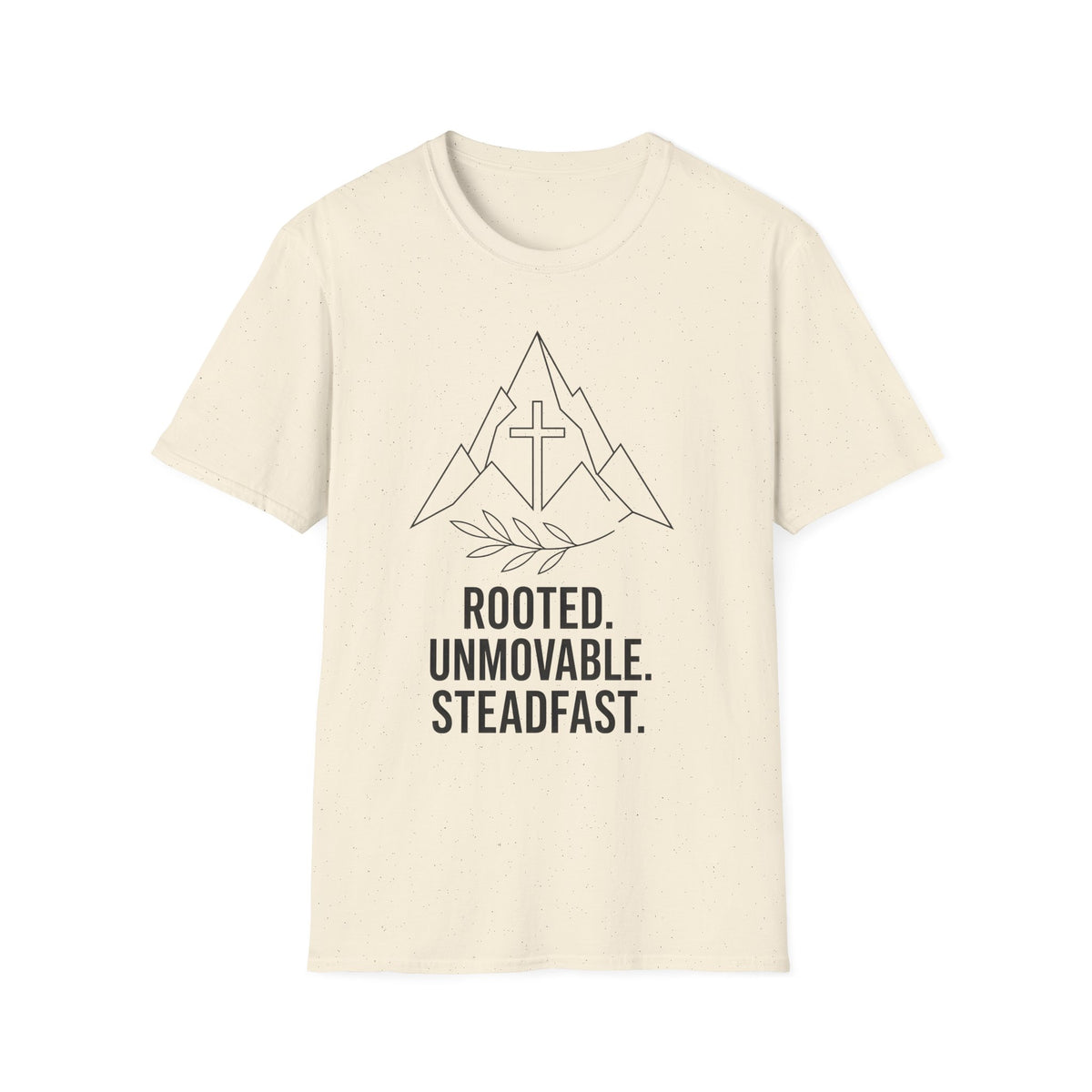 Christian Mountain T-Shirt — "Rooted. Unmovable. Steadfast." Faith Tee