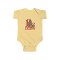 My 1st Christmas teddy bear and Christmas tree design on a Butter baby bodysuit