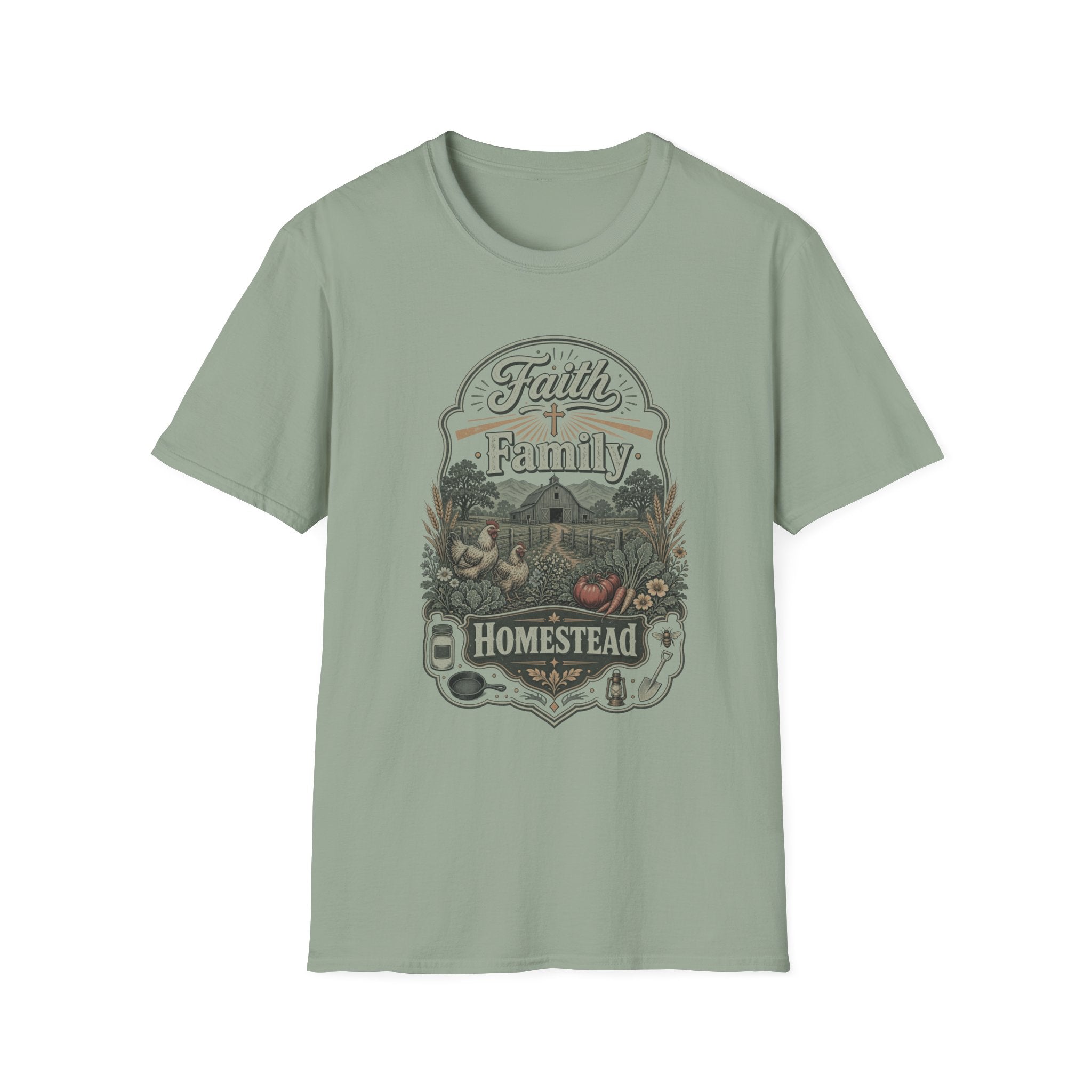 Faith & Family Homestead T-Shirt — Farmhouse Christian Tee
