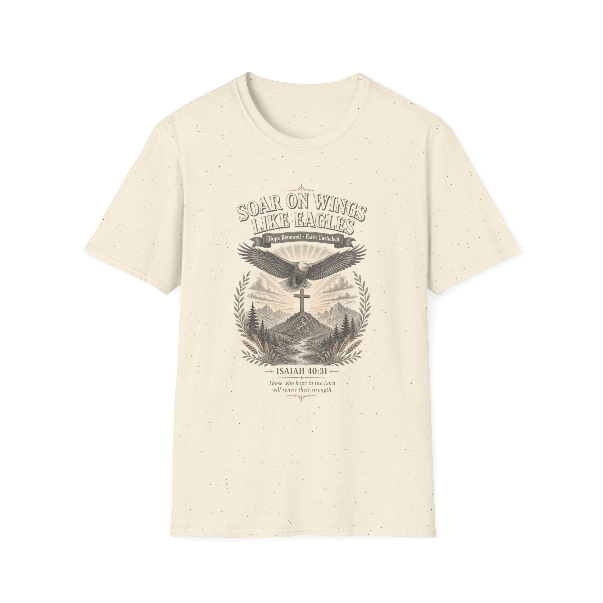 Soar On Wings Like Eagles T-Shirt — Inspirational Faith Eagle Design
