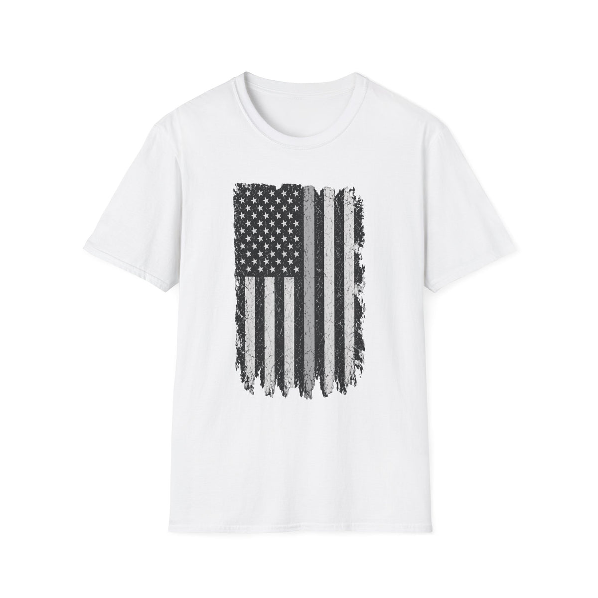 Distressed Thin Gray Line American Flag T-Shirt — Supports Corrections Officers