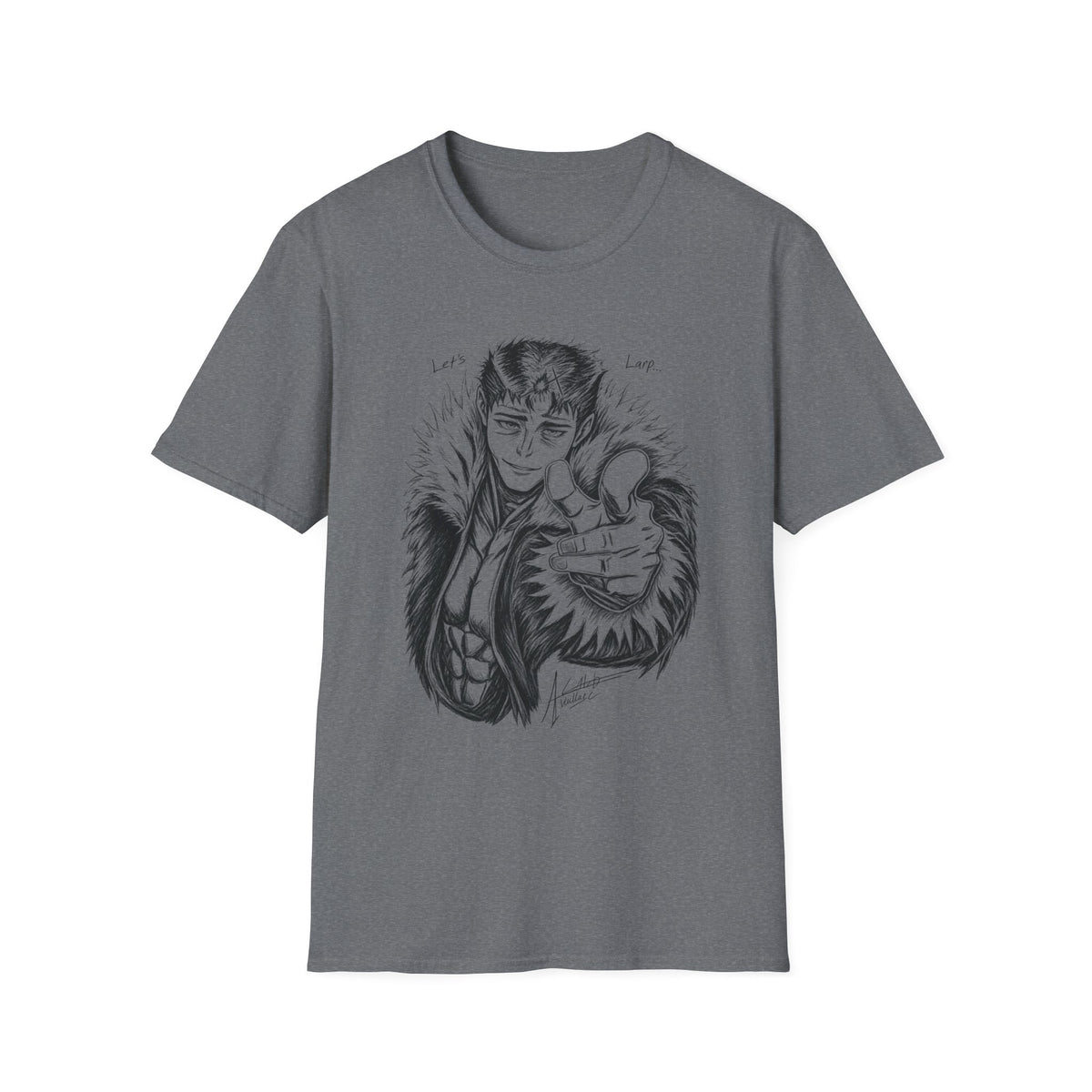 'Let's Larp' Anime Character Light Color T-Shirt - Creator Art