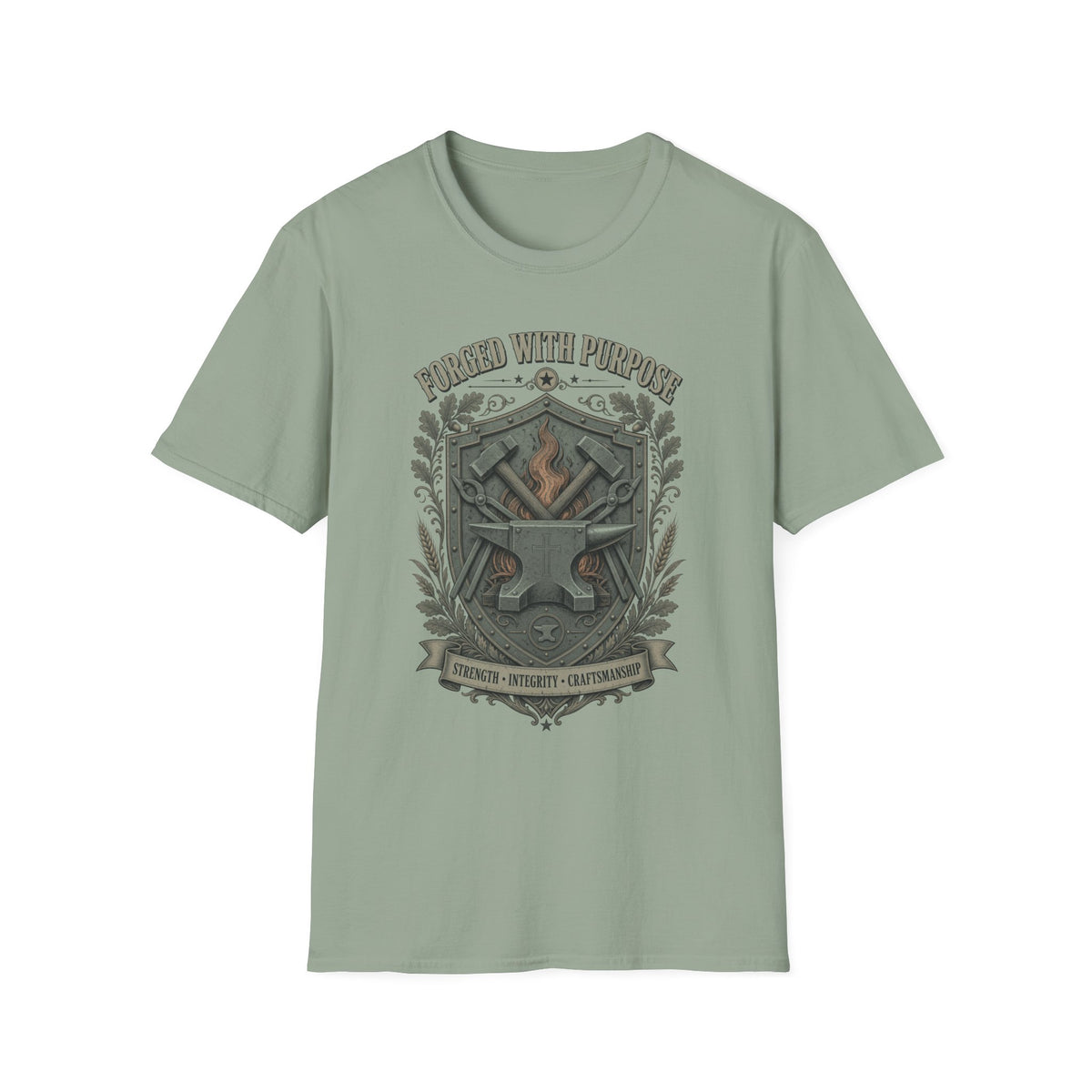 T-Shirt — "Forged With Purpose" Blacksmith Crest Graphic Tee