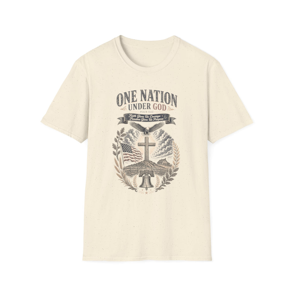 One Nation Under God T-Shirt — Patriotic Christian Flag Tee