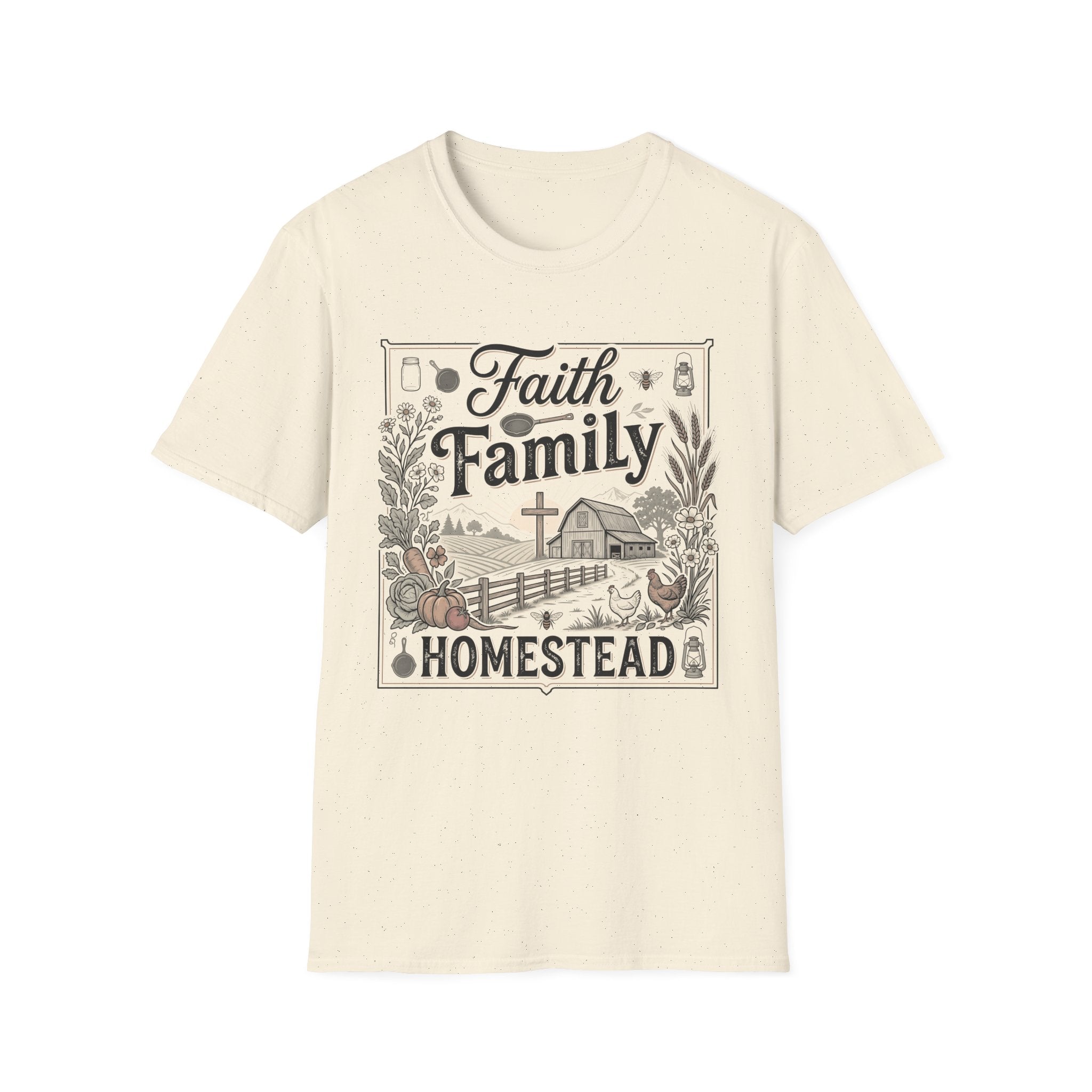 Faith, Family, Homestead T-Shirt — Rustic Christian Farm Tee