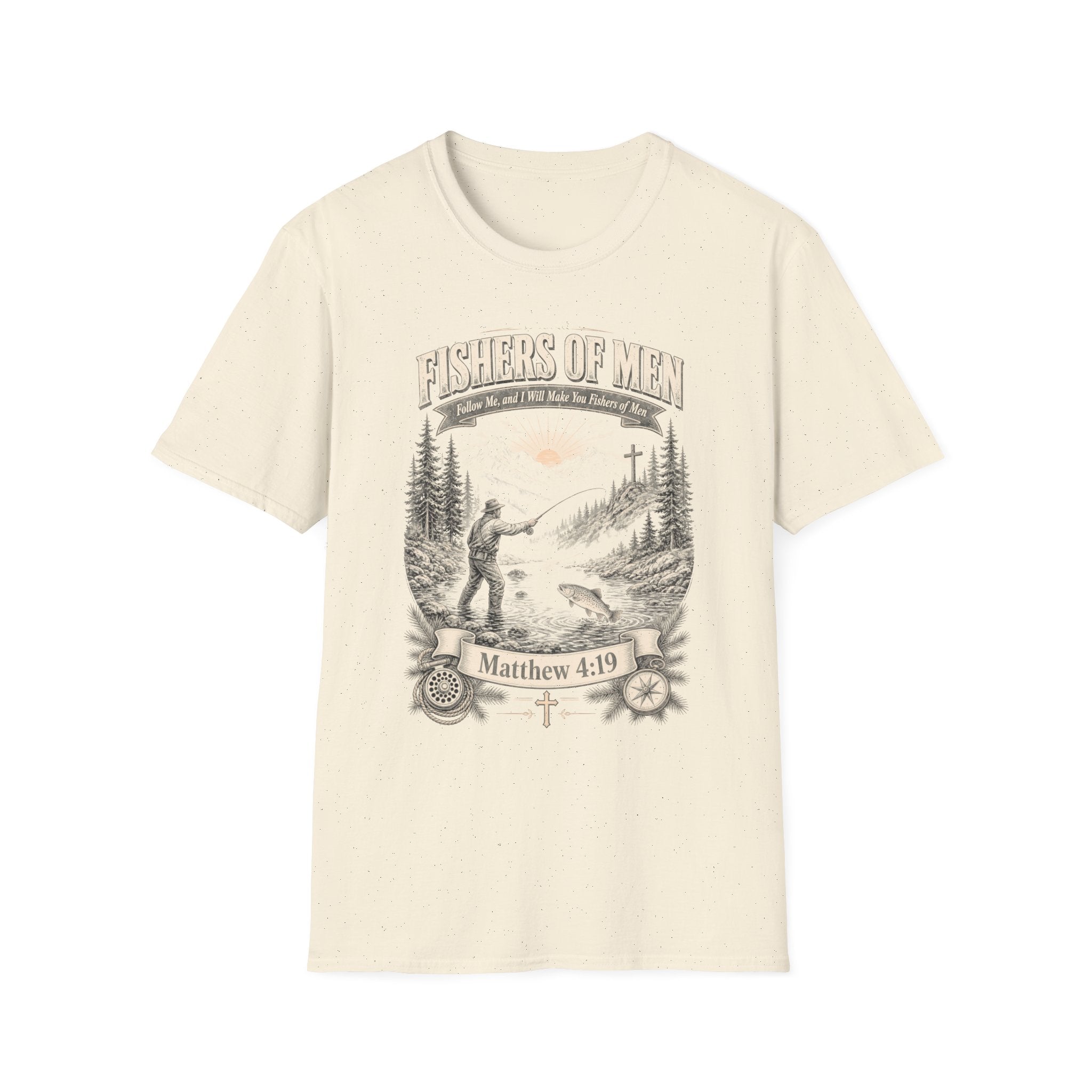 Fishers of Men T-Shirt — Matthew 4:19 Christian Fishing Tee