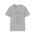 His Mercies Are New Tee — Christian Inspirational T-Shirt with Cross & Sunrise