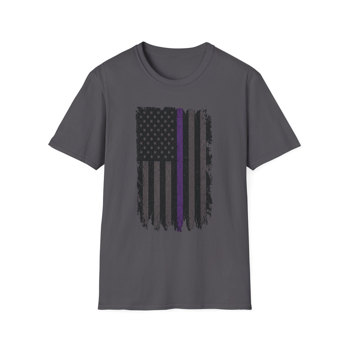Distressed Thin Purple Line American Flag T-Shirt — Support Security Personnel Tribute Tee