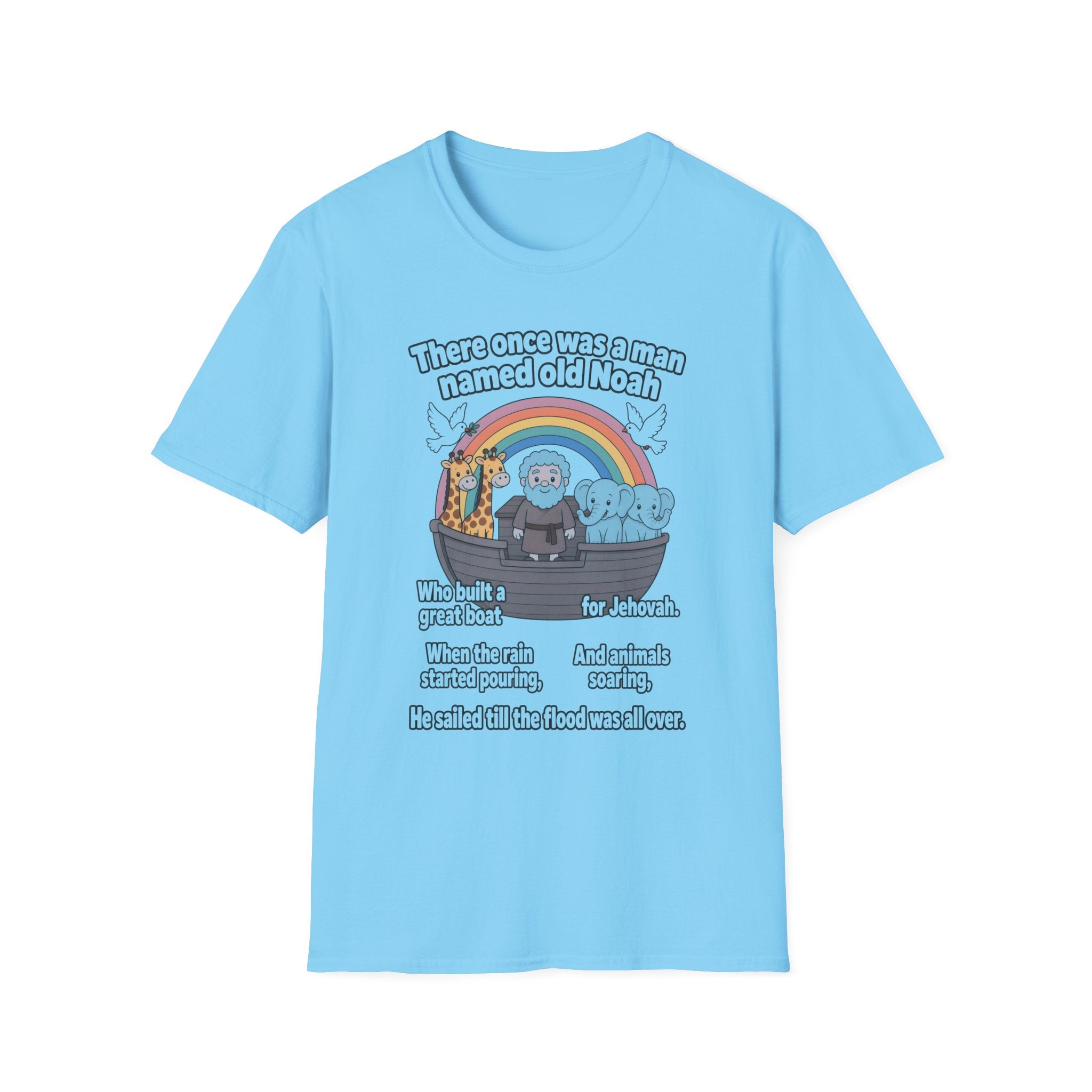 Noah Ark T-Shirt — "There once was a man named old Noah" Cute Rainbow Animal Tee