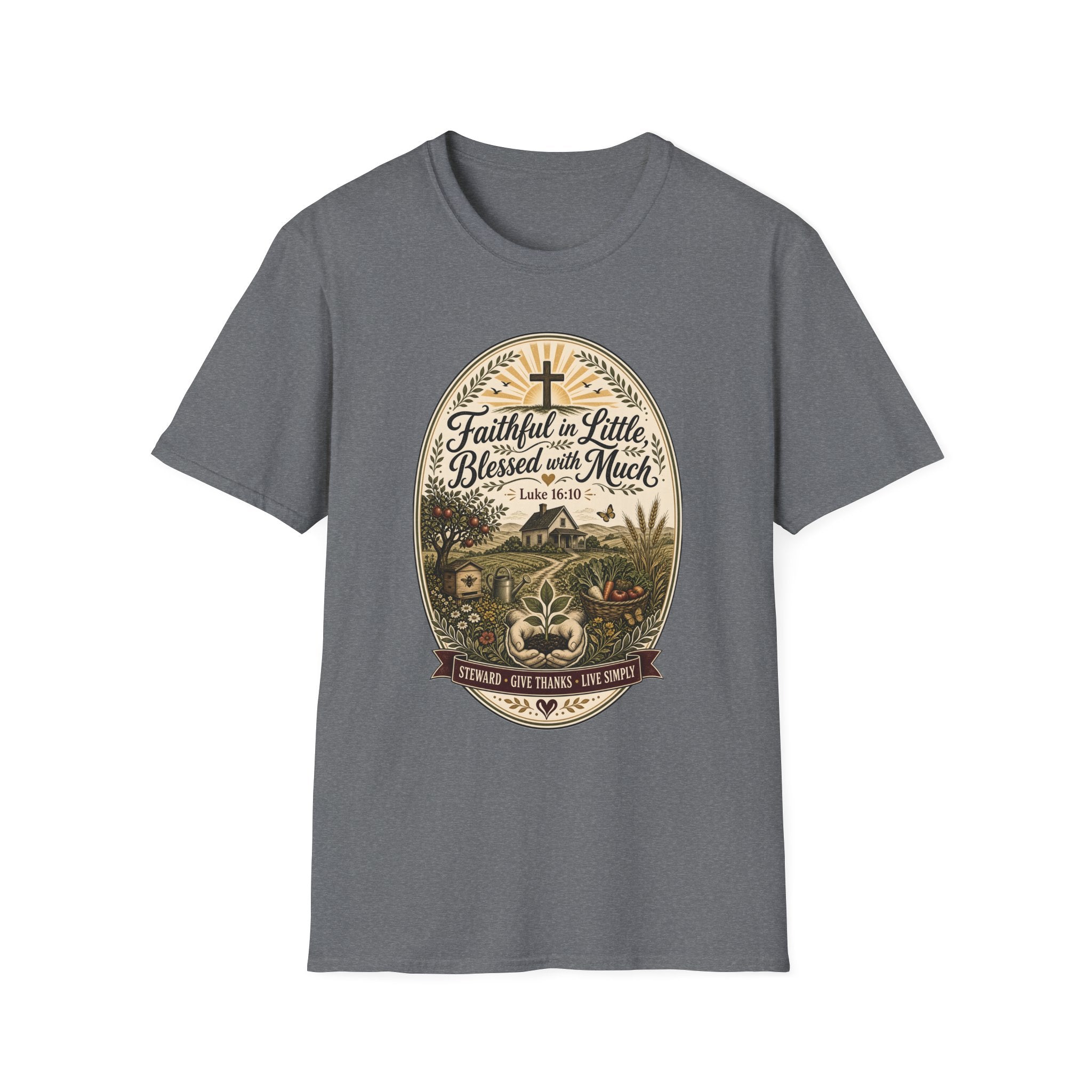Faithful in Little Tee — "Blessed with Much" Christian T-Shirt (Luke 16:10)