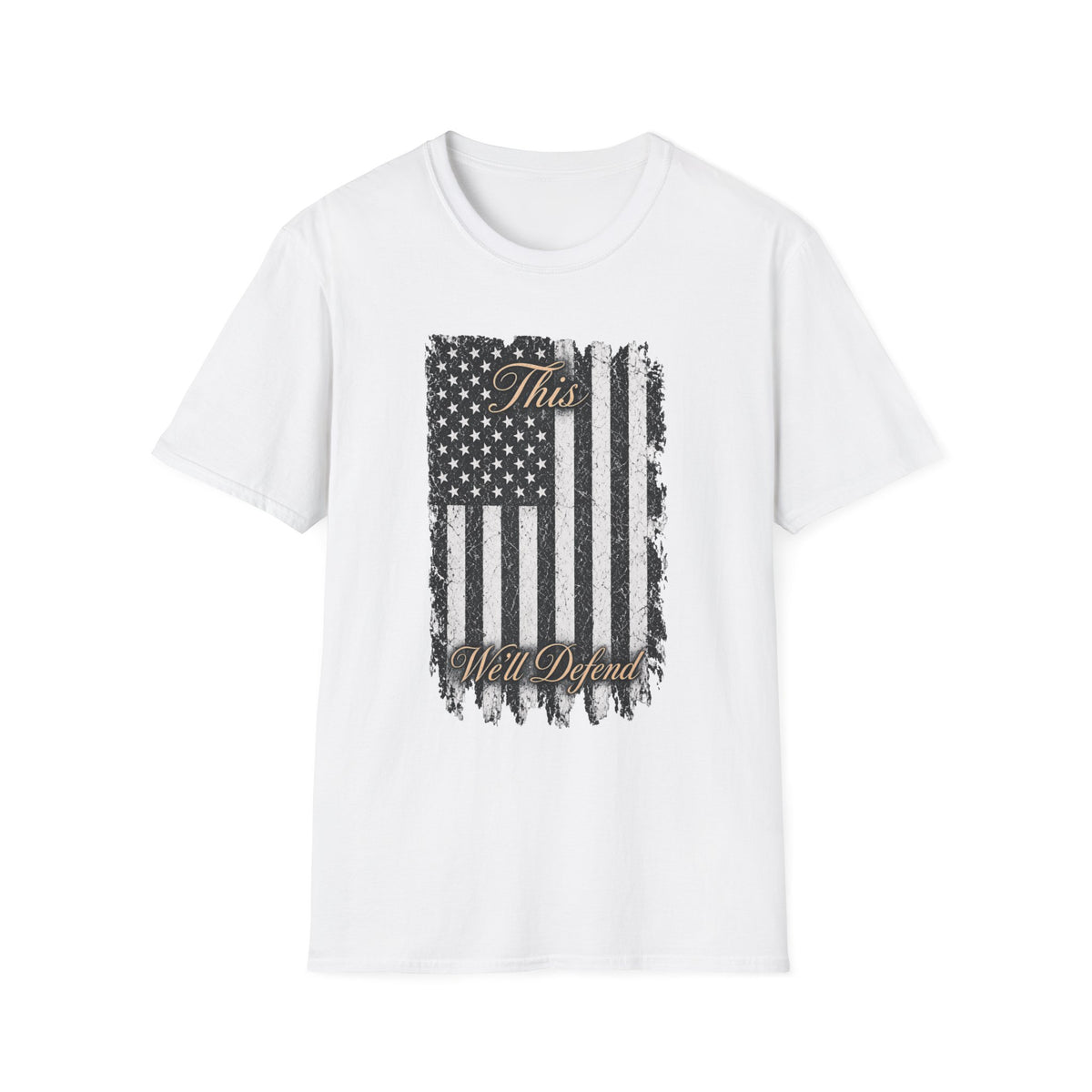 Distressed American Flag - This We'll Defend - T-Shirt — Vintage Patriotic Tee