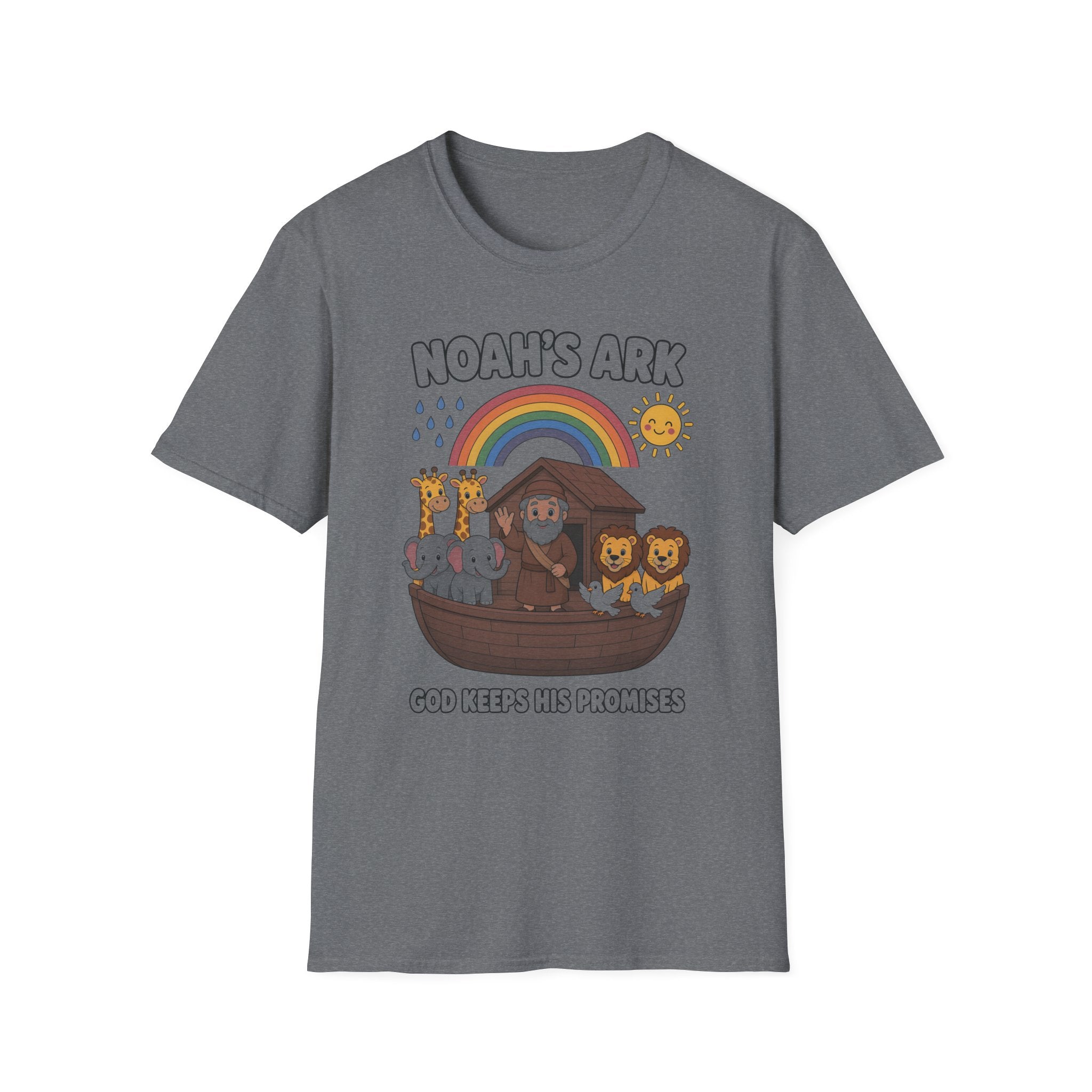 Noah's Ark Kids T‑Shirt — Cute Rainbow Bible Animal Tee