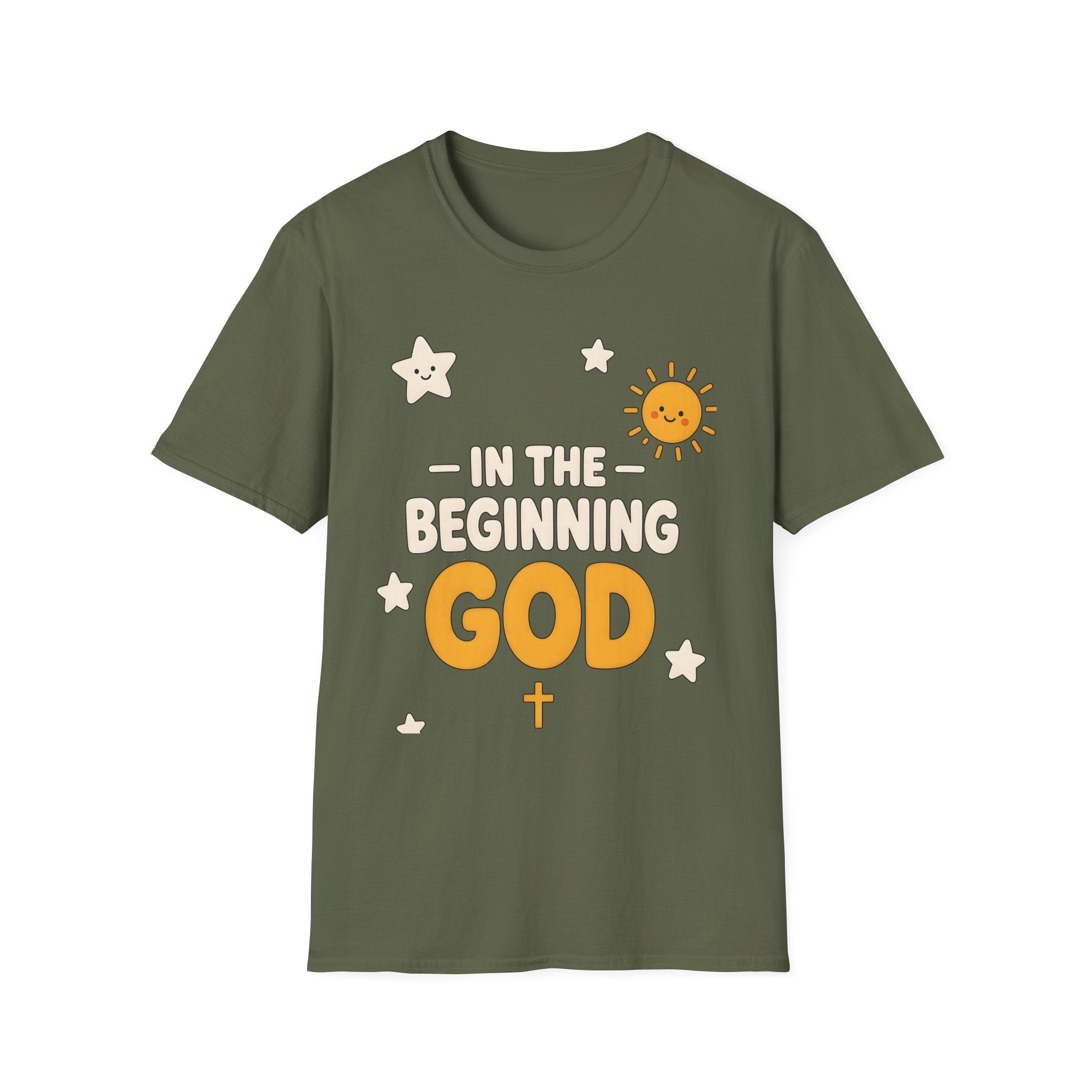"In the Beginning God" Cute Sunny Faith Graphic