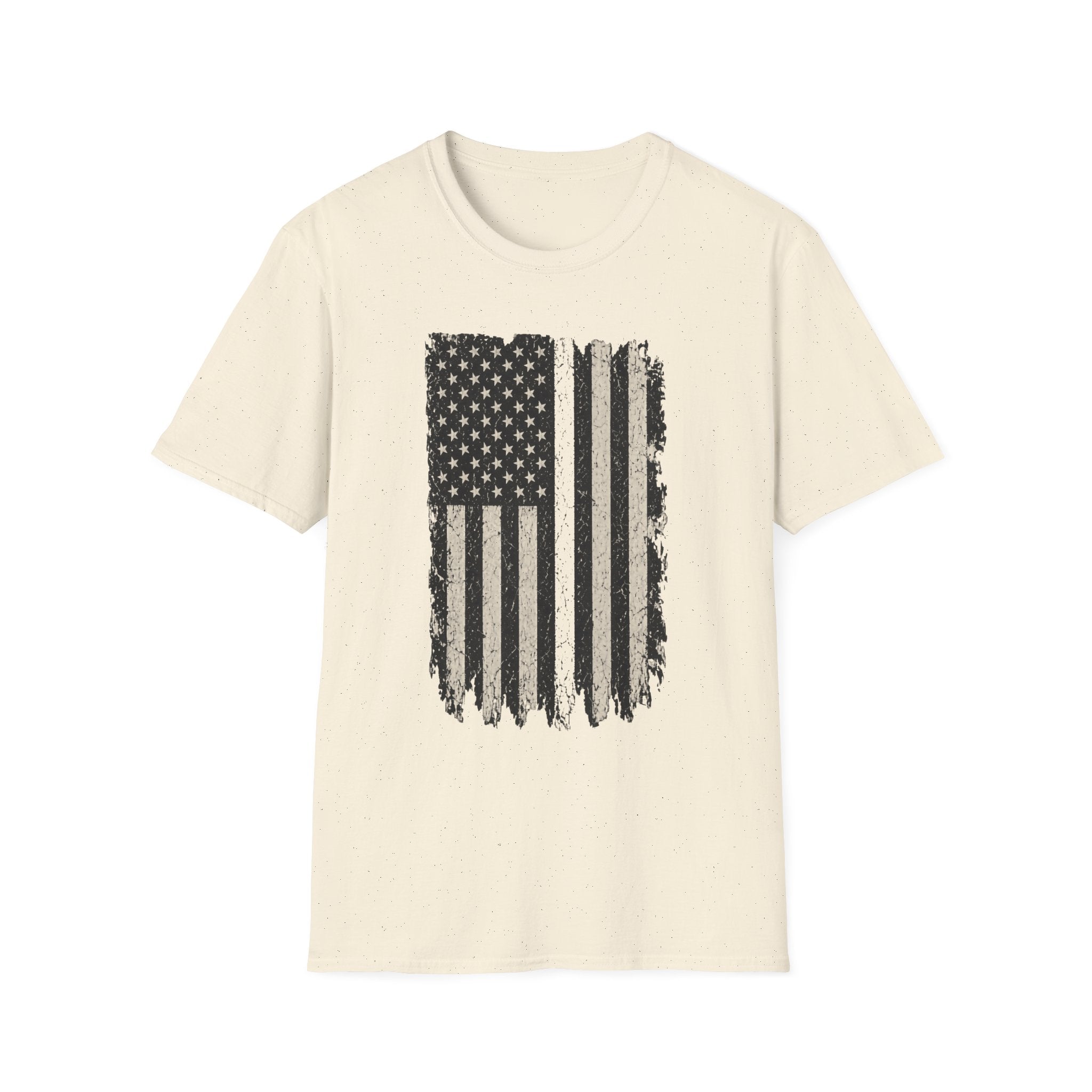 Distressed Thin White Line American Flag T‑Shirt — Grunge EMS, EMT and Paramedics Tribute Tee