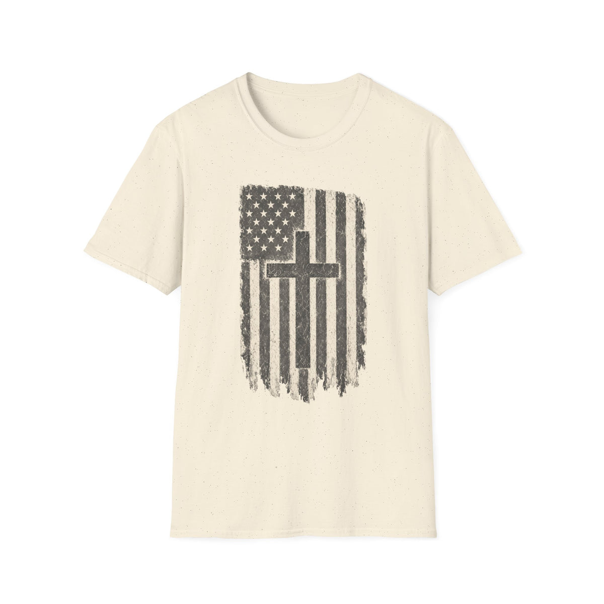Distressed American Flag Cross T-Shirt — Christian Patriotic Tee
