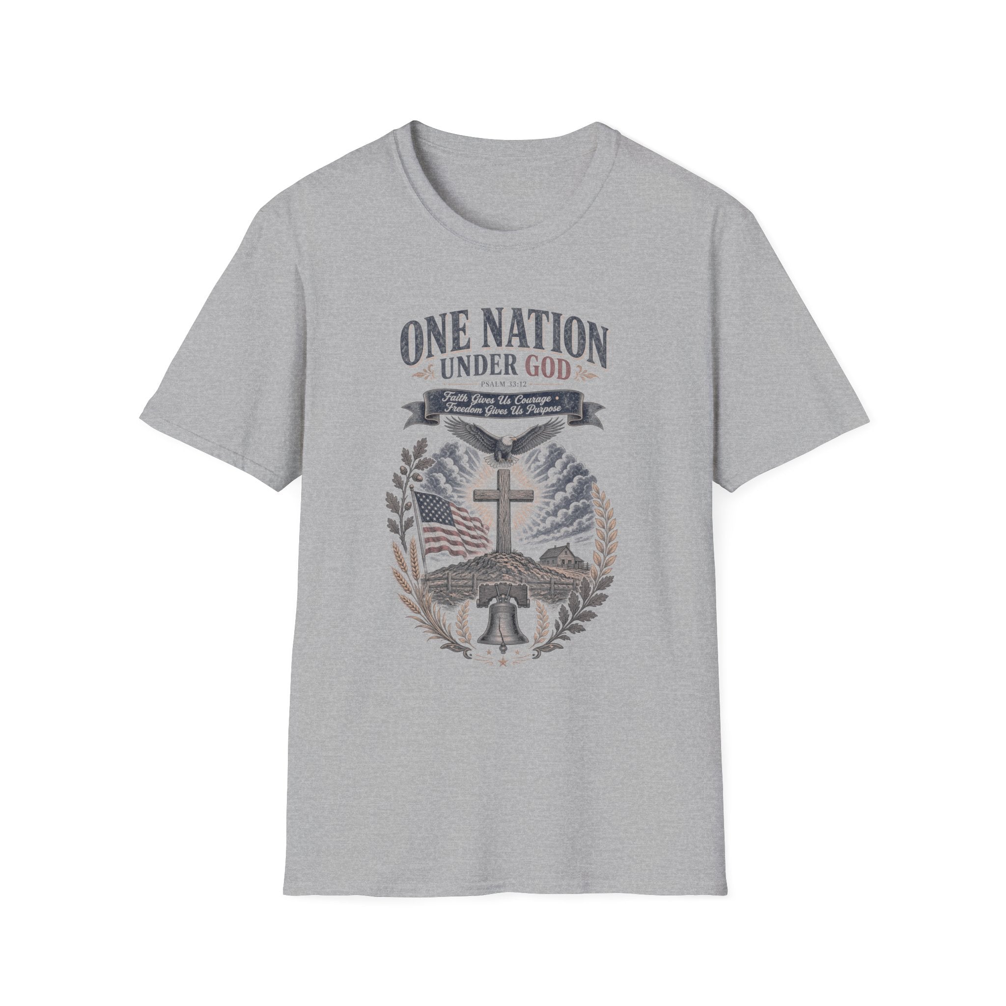 One Nation Under God T-Shirt — Patriotic Christian Flag Tee