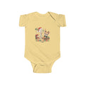 My 1st Christmas reindeer and Santa-hat number 1 design on a Butter baby bodysuit