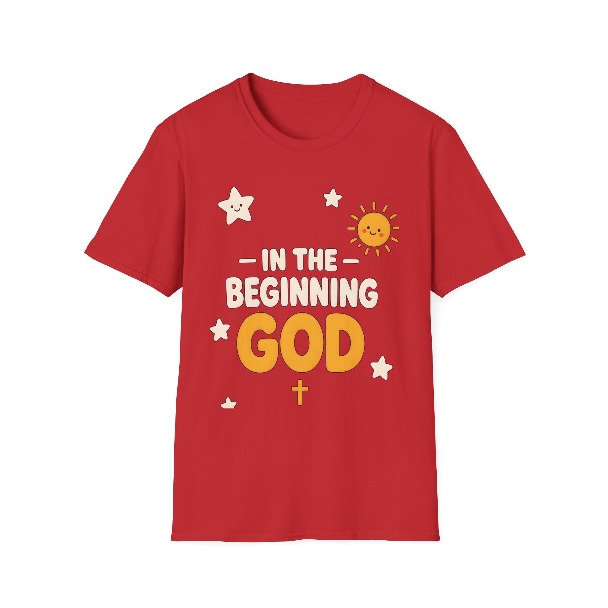 "In the Beginning God" Cute Sunny Faith Graphic