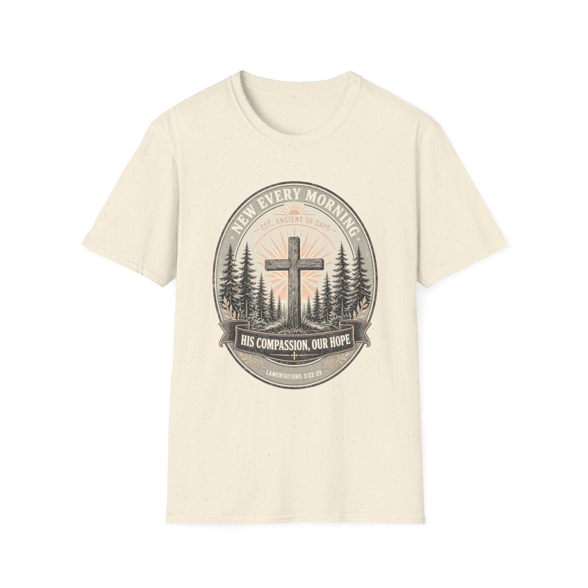 New Every Morning Christian T-Shirt — Cross & Sunrise Faith Tee