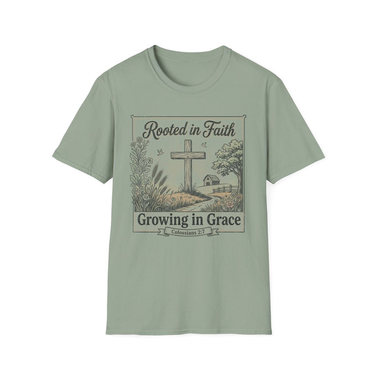 Rooted in Faith T-Shirt — "Growing in Grace" Christian Tee