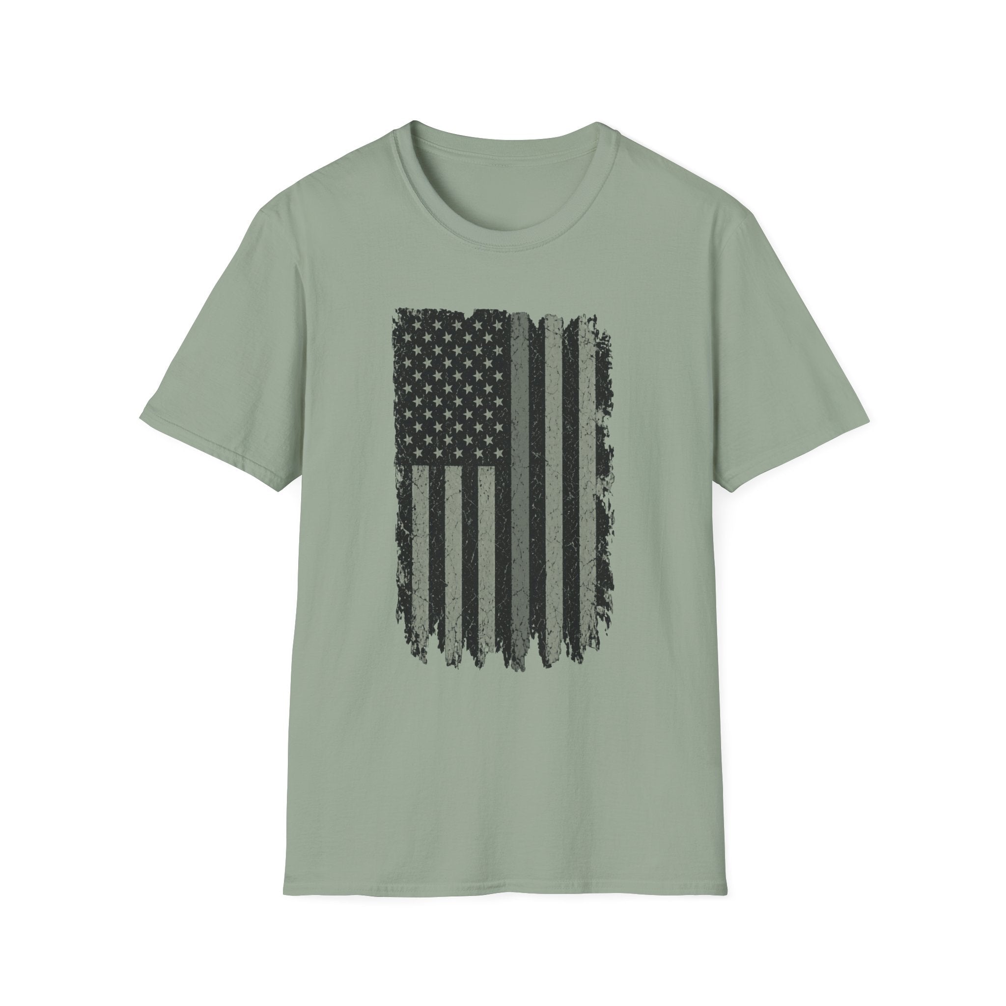 Distressed Thin Gray Line American Flag T-Shirt — Supports Corrections Officers