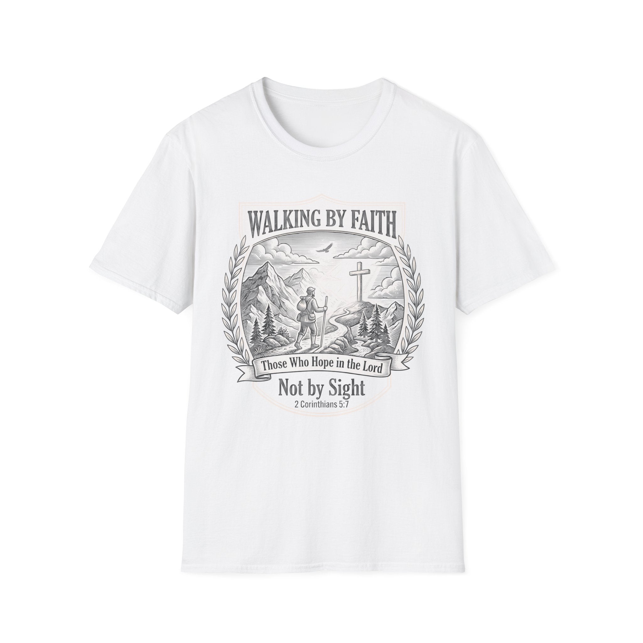 Walking By Faith T-Shirt — "Not by Sight" Christian Faith Graphic Tee