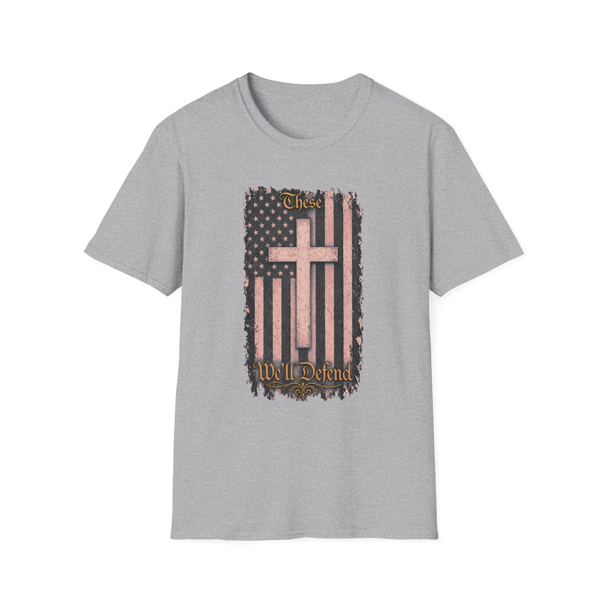 Christian Flag Cross T-Shirt — These Colors Don’t Run Inspirational Faith Tee