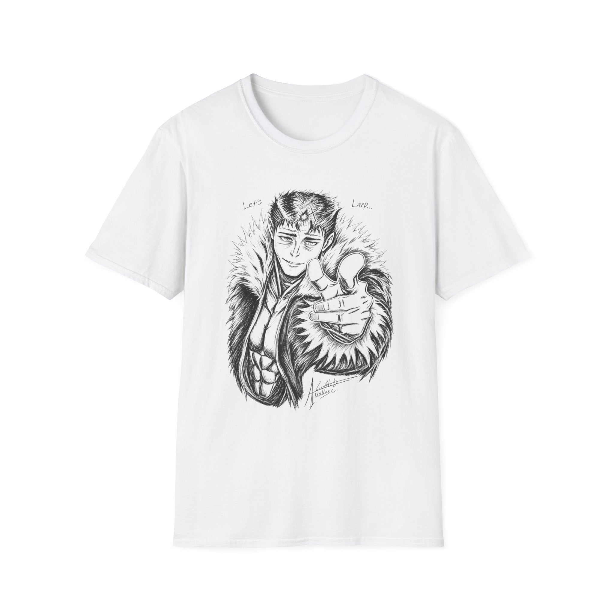 'Let's Larp' Anime Character Light Color T-Shirt - Creator Art