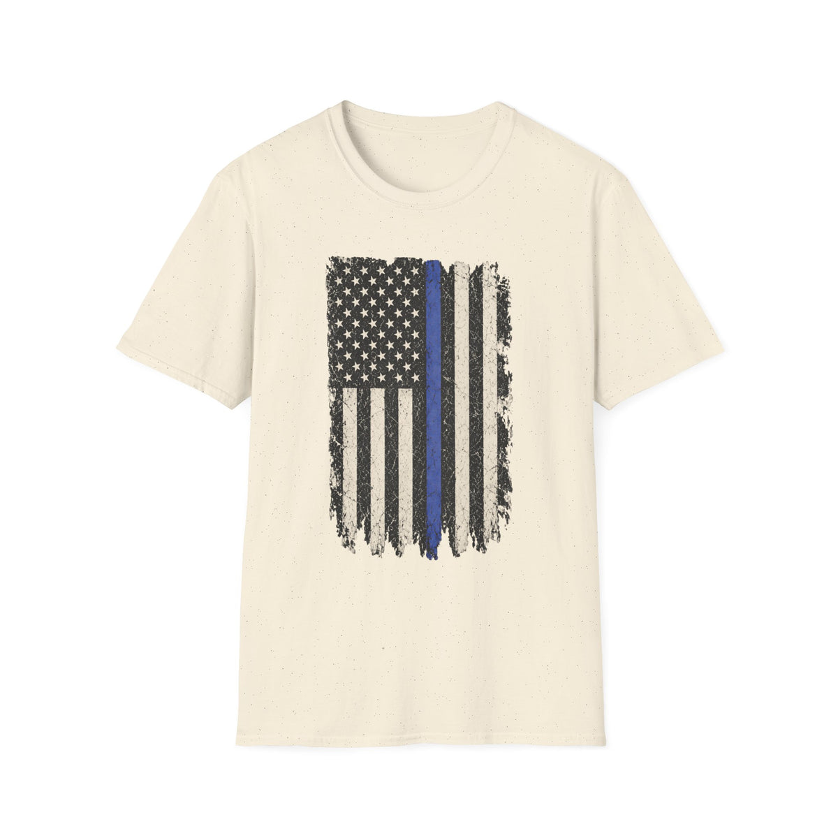 Distressed Thin Blue Line American Flag T-Shirt — Support Police Tribute Tee