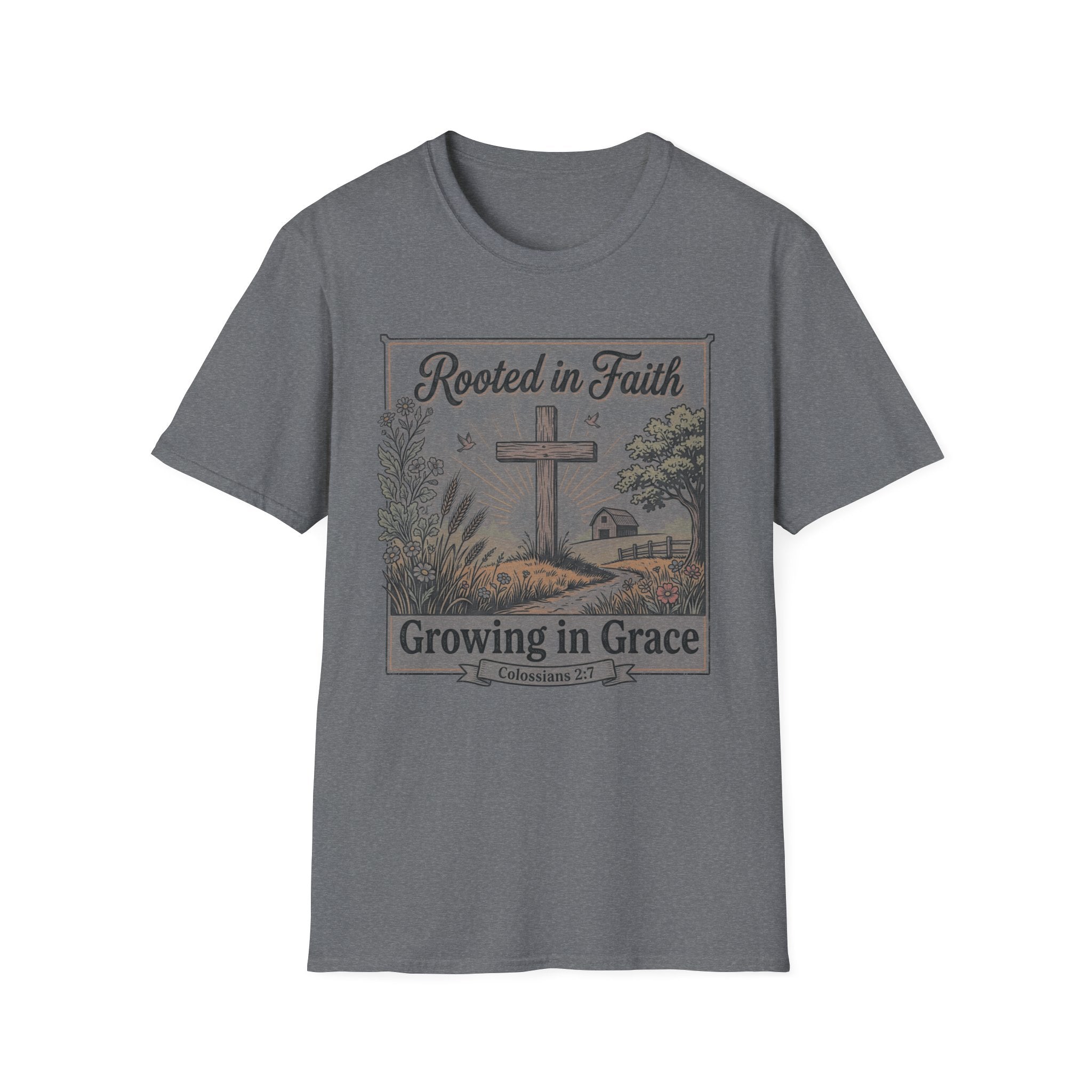 Rooted in Faith T-Shirt — "Growing in Grace" Christian Tee