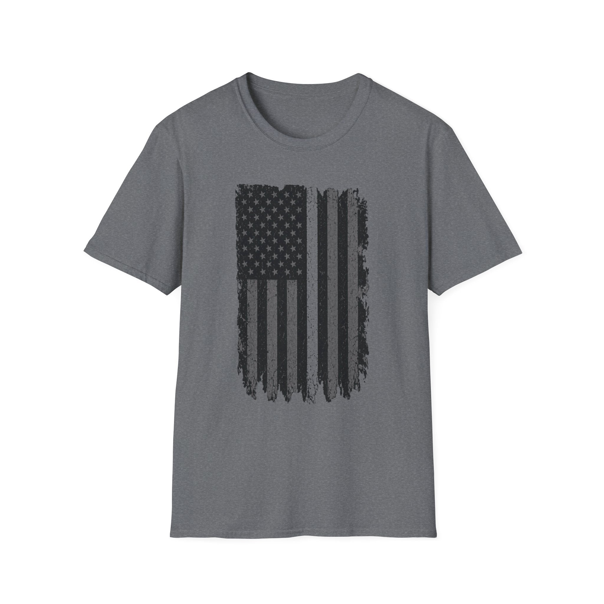 Distressed Thin White Line American Flag T‑Shirt — Grunge EMS, EMT and Paramedics Tribute Tee
