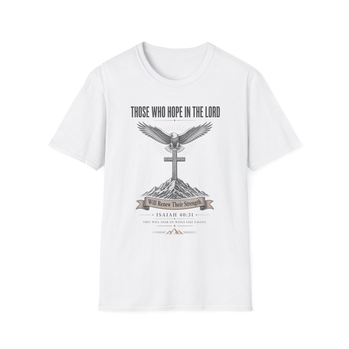 Those Who Hope In The Lord T-Shirt — Christian Faith Eagle & Cross Tee