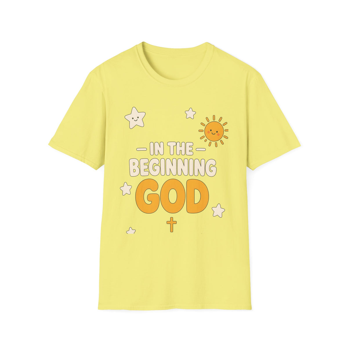 "In the Beginning God" Cute Sunny Faith Graphic