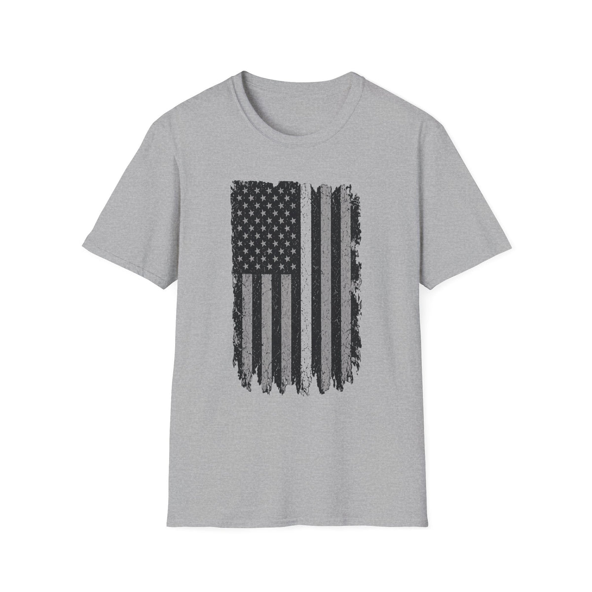 Distressed Thin White Line American Flag T‑Shirt — Grunge EMS, EMT and Paramedics Tribute Tee