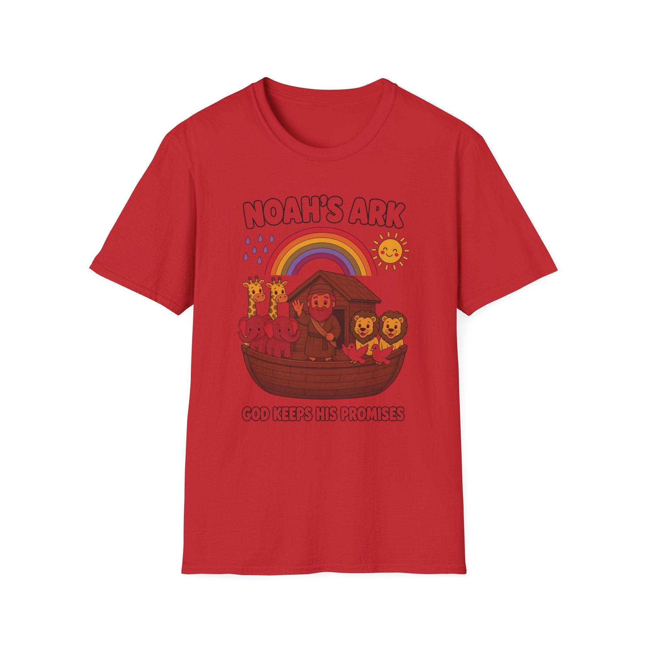 Noah's Ark Kids T‑Shirt — Cute Rainbow Bible Animal Tee