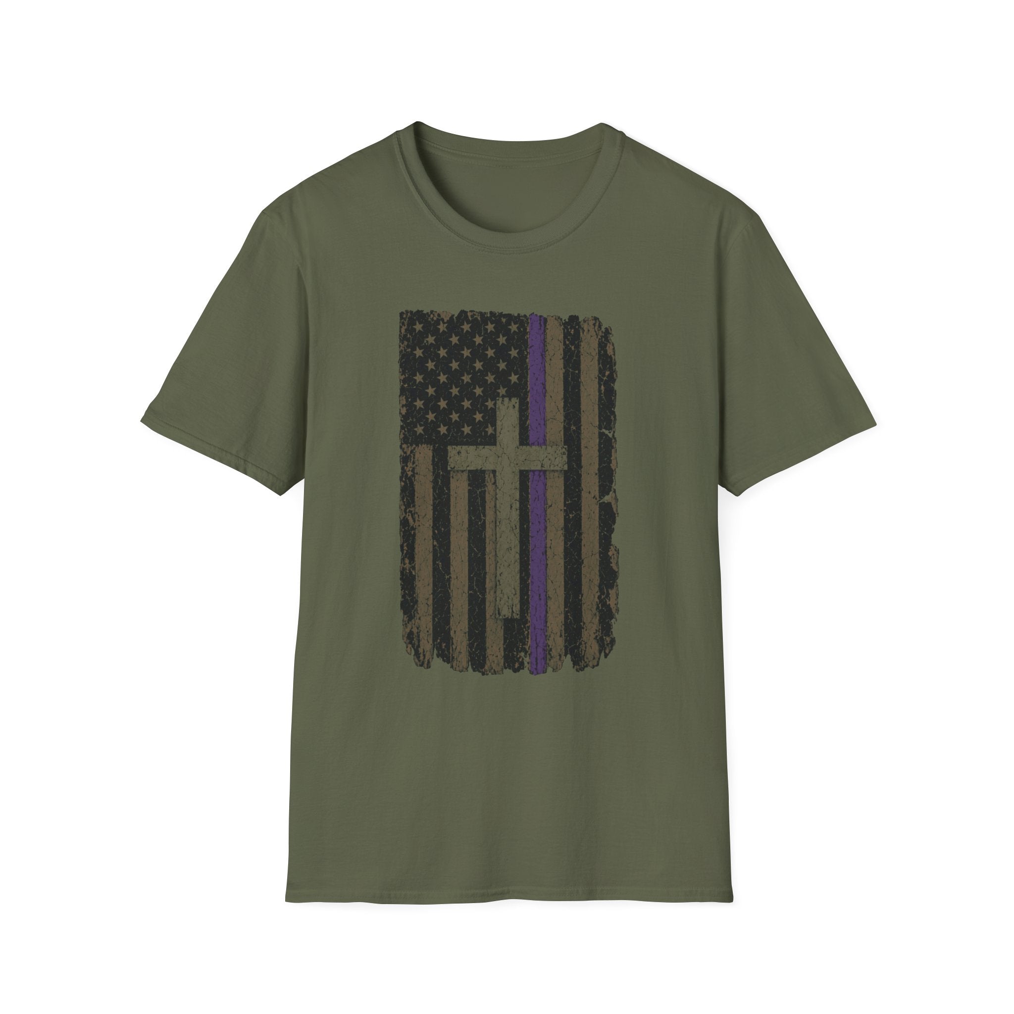 Thin Purple Line American Flag T-Shirt — Faith-Based Security Personnel Support Tee