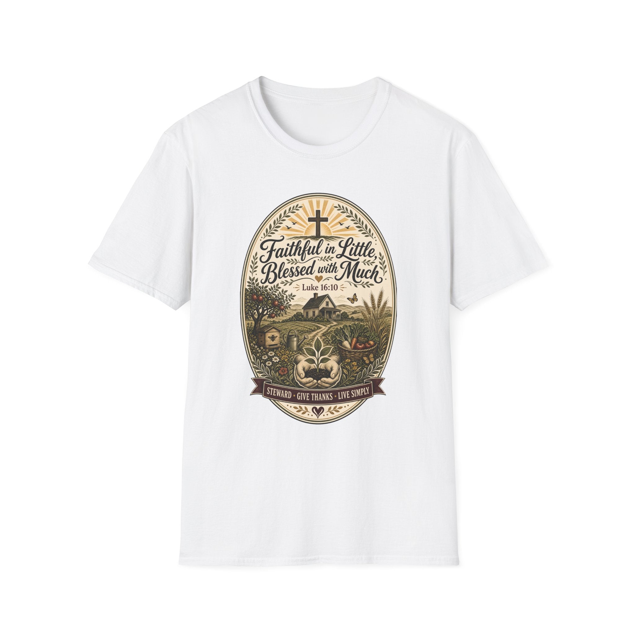 Faithful in Little Tee — "Blessed with Much" Christian T-Shirt (Luke 16:10)