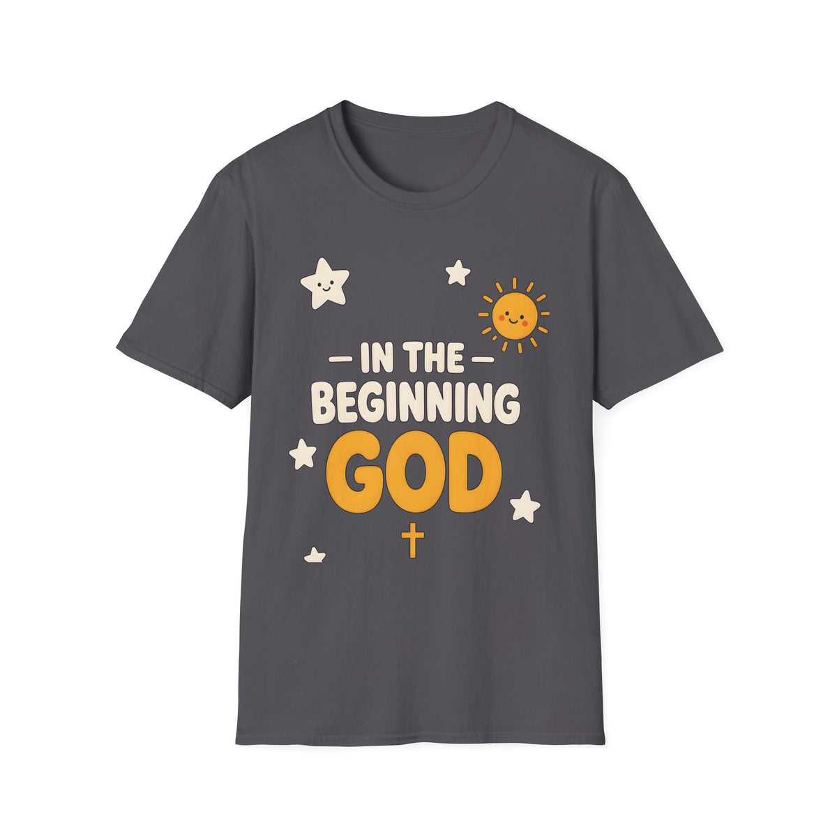 "In the Beginning God" Cute Sunny Faith Graphic