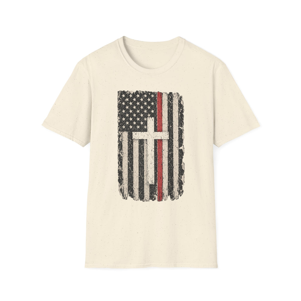 American Flag Cross T-Shirt — Thin Red Line Christian Tee